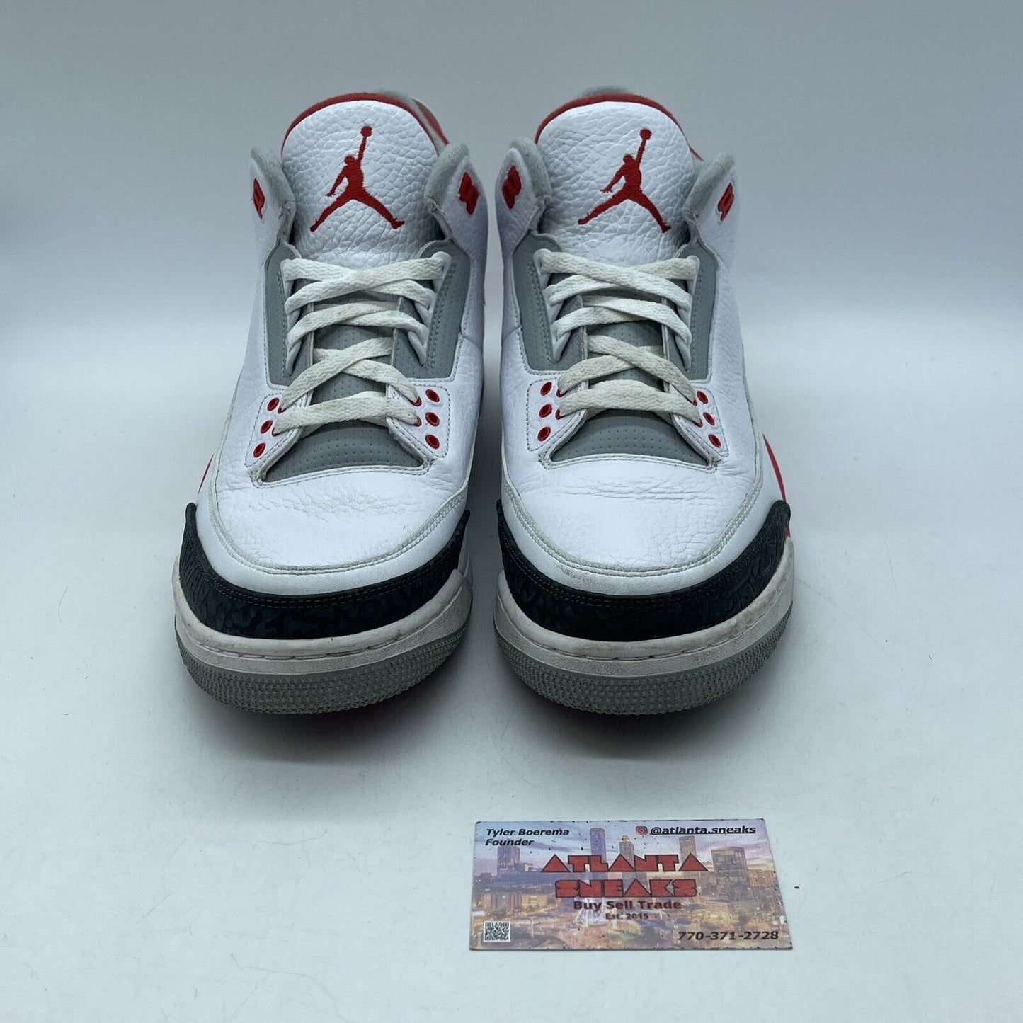 Size 12 - Air Jordan 3 Retro Fire Red White Leather Black Suede (136064-120)