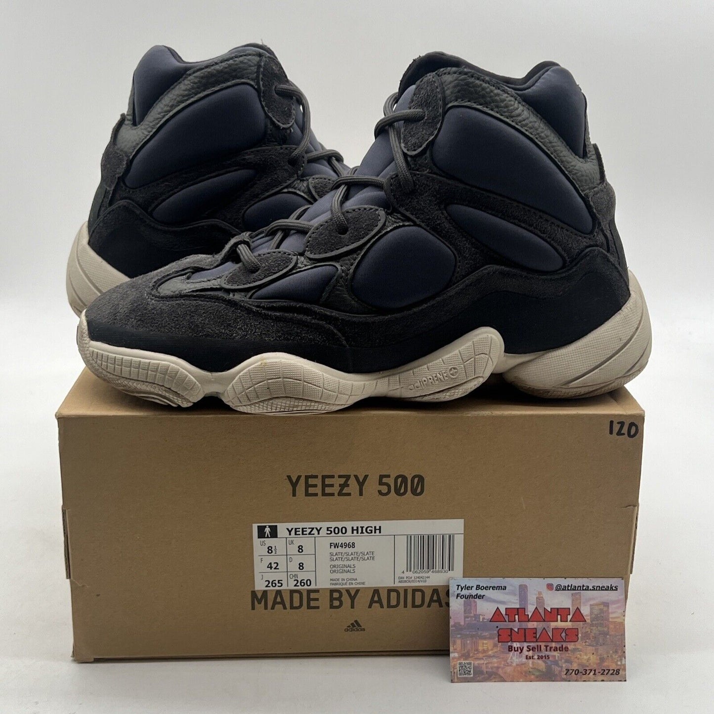 Size 8.5 - adidas Yeezy 500 High Slate (FW4968)