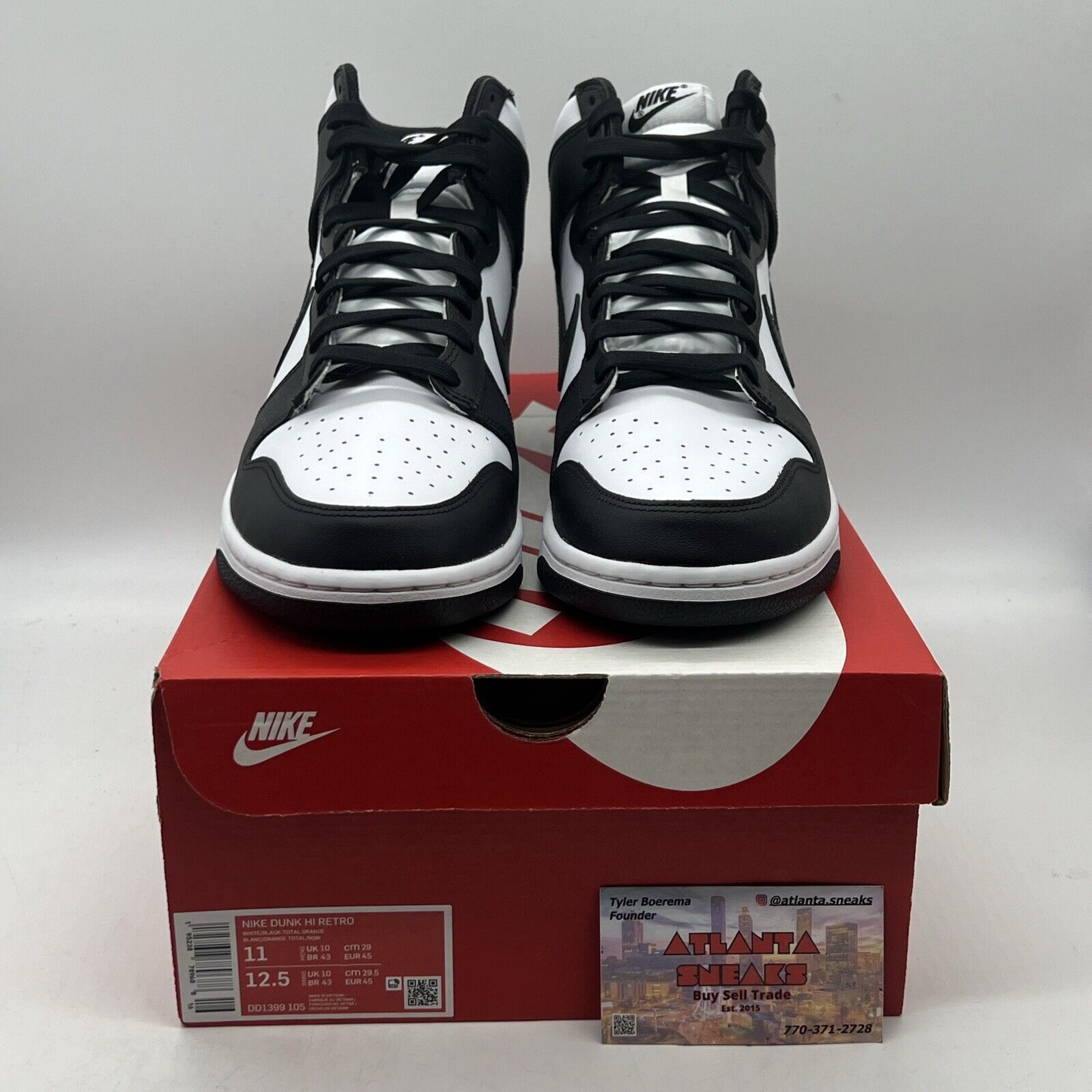 Size 11 - Nike Dunk High Black White Brand New Og All