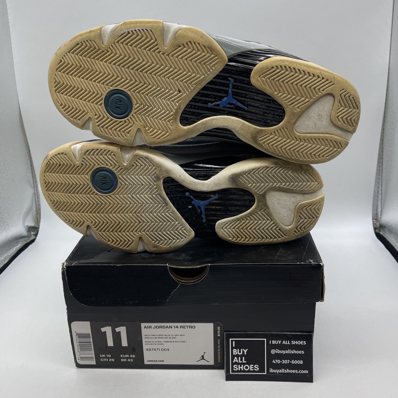 Size 11 - Air Jordan 14 Retro Wolf Grey (487471-004)