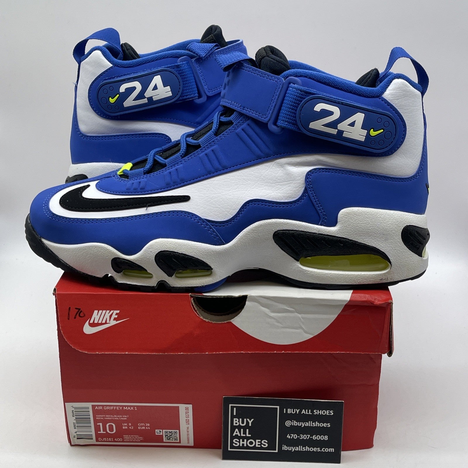 Size 10 - Nike Air Griffey Max 1 2021 Varsity Royal White Suede (DJ5161-400)