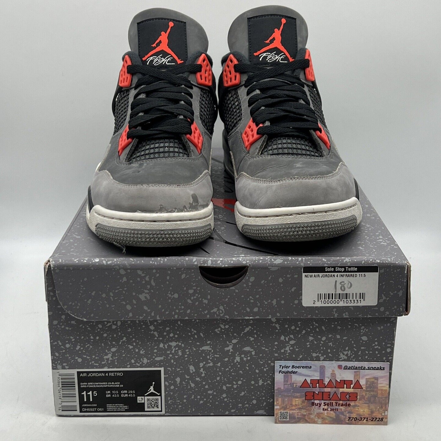 Size 11.5 - Jordan 4 Retro Mid Infrared Grey Black White Suede (DH6927-061)