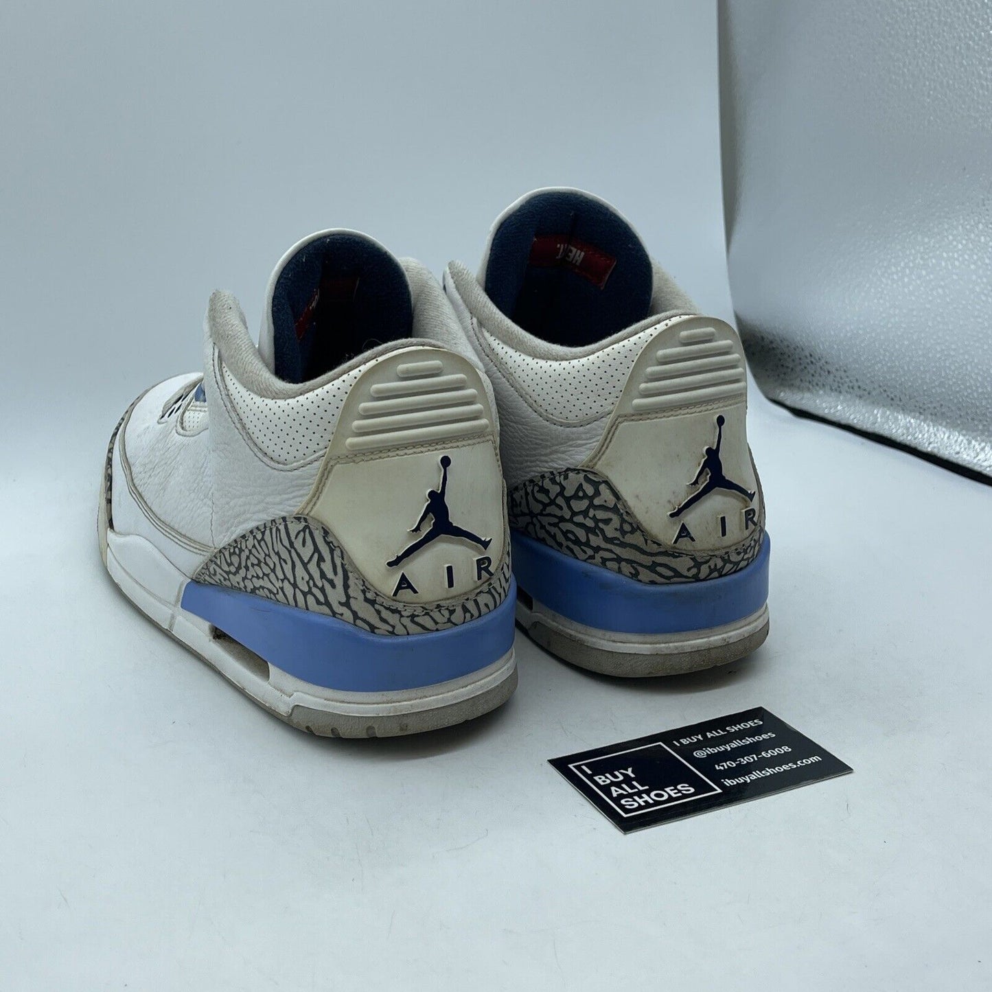 Size 12 - Jordan 3 Retro Mid UNC White Blue Grey Leather Suede (CT8532-104)