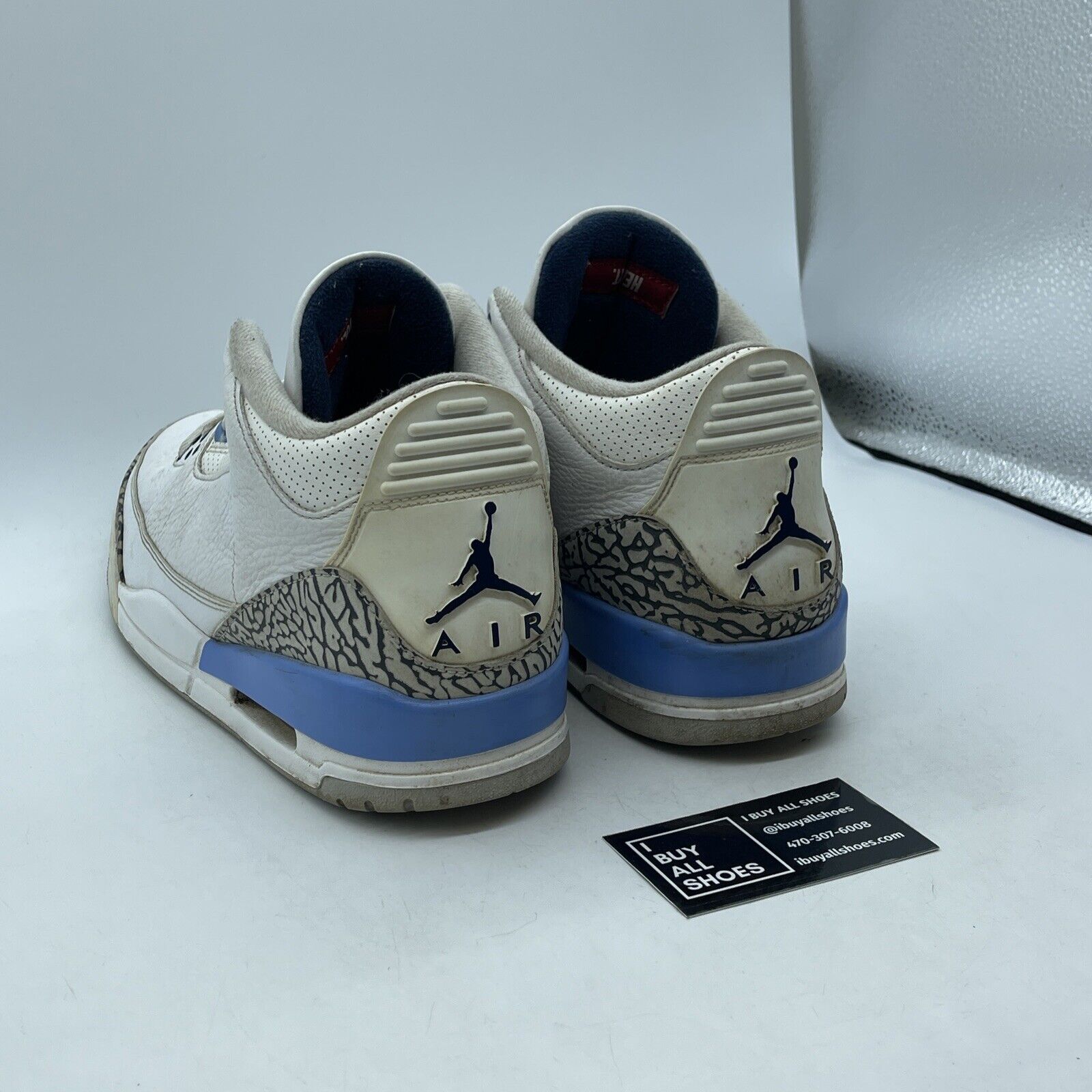 Size 12 - Jordan 3 Retro Mid UNC White Blue Grey Leather Suede (CT8532-104)