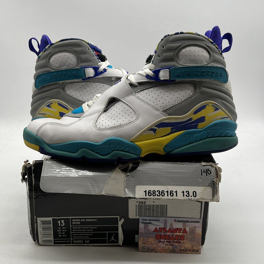 Size 13 - Air Jordan 8 Retro White Aqua W (316836-161)