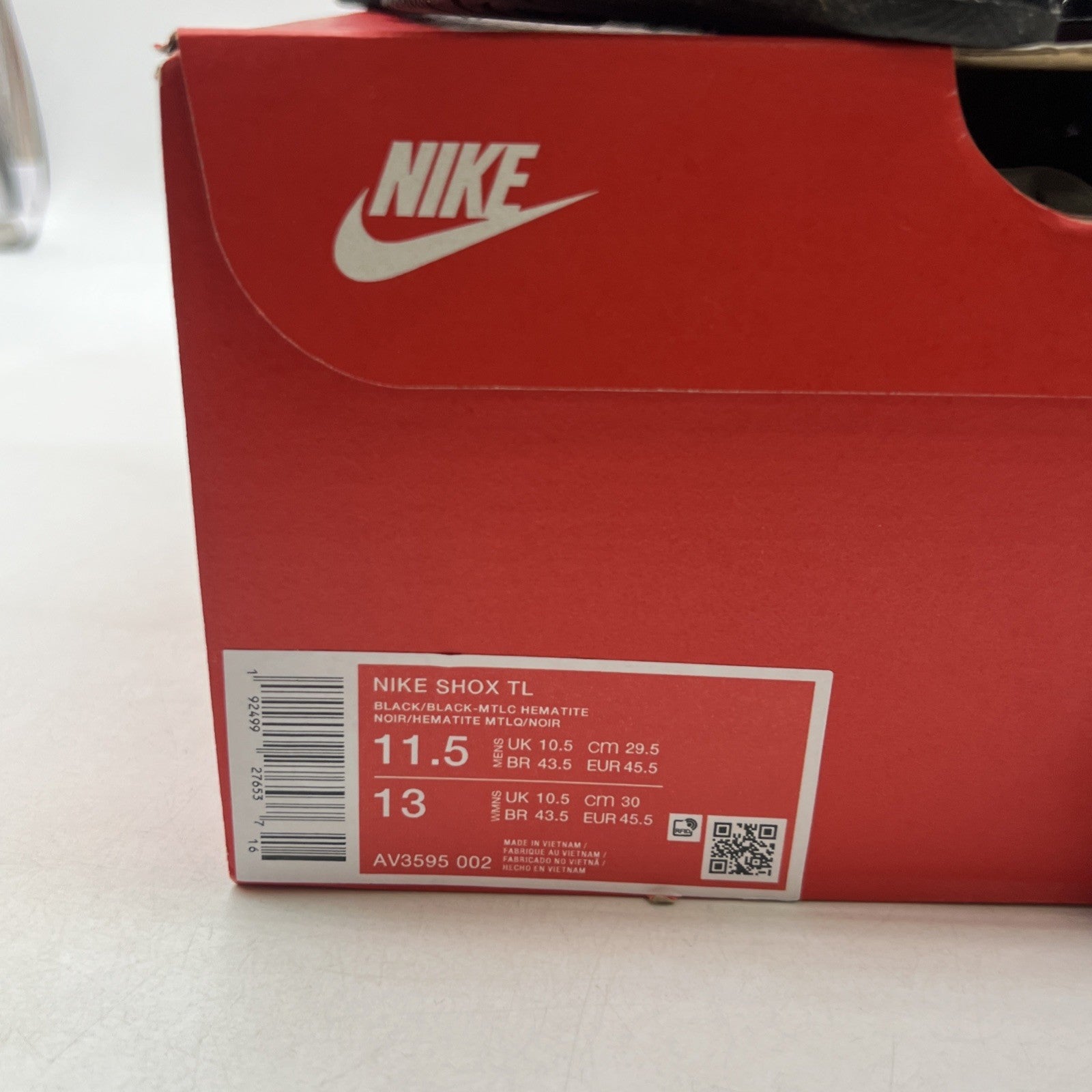Size 11.5 - Nike Shox TL Metallic Hematite (AV3595-002)