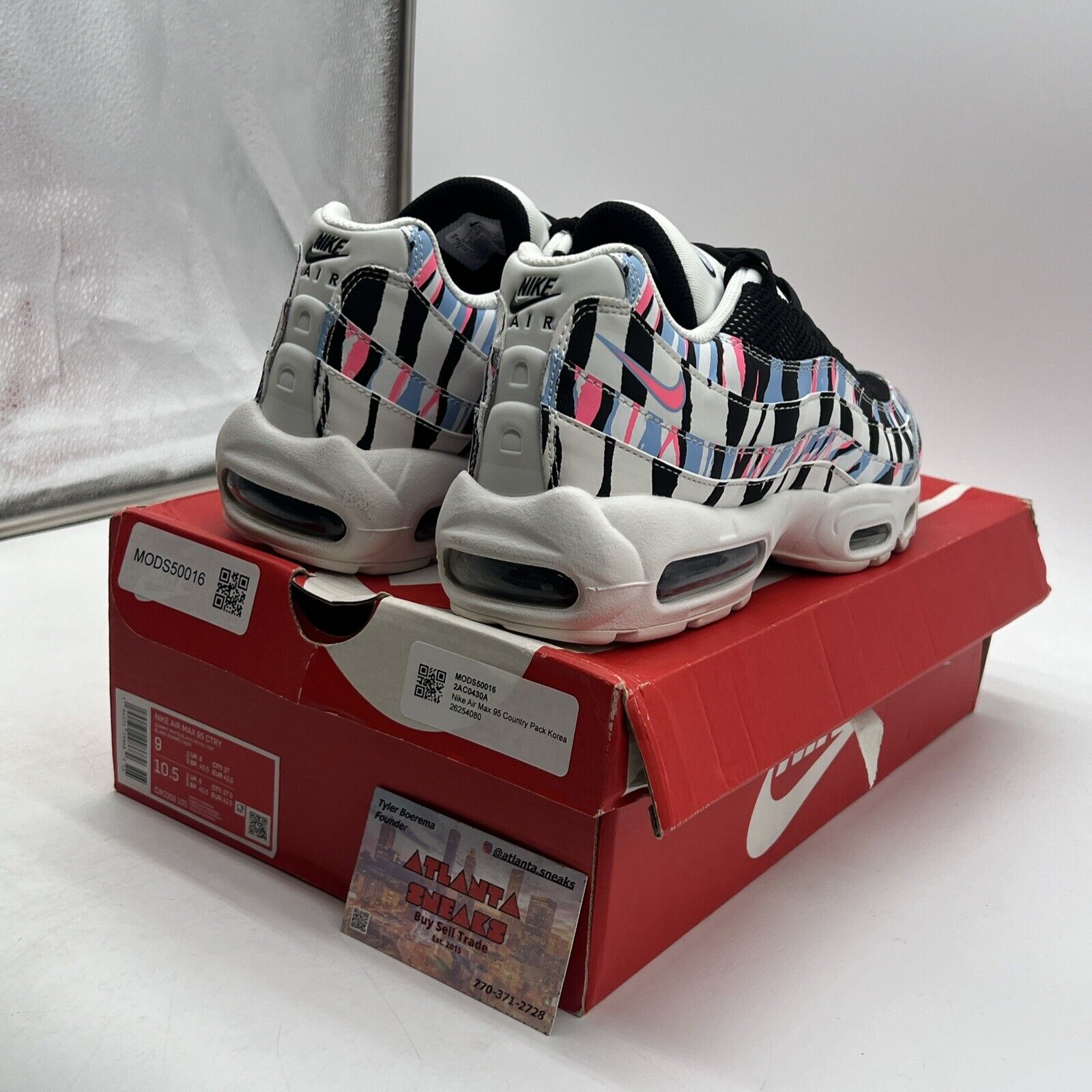 Size 9 - Nike Air Max 95 South Korea Black Pink White Leather (CW2359-100)