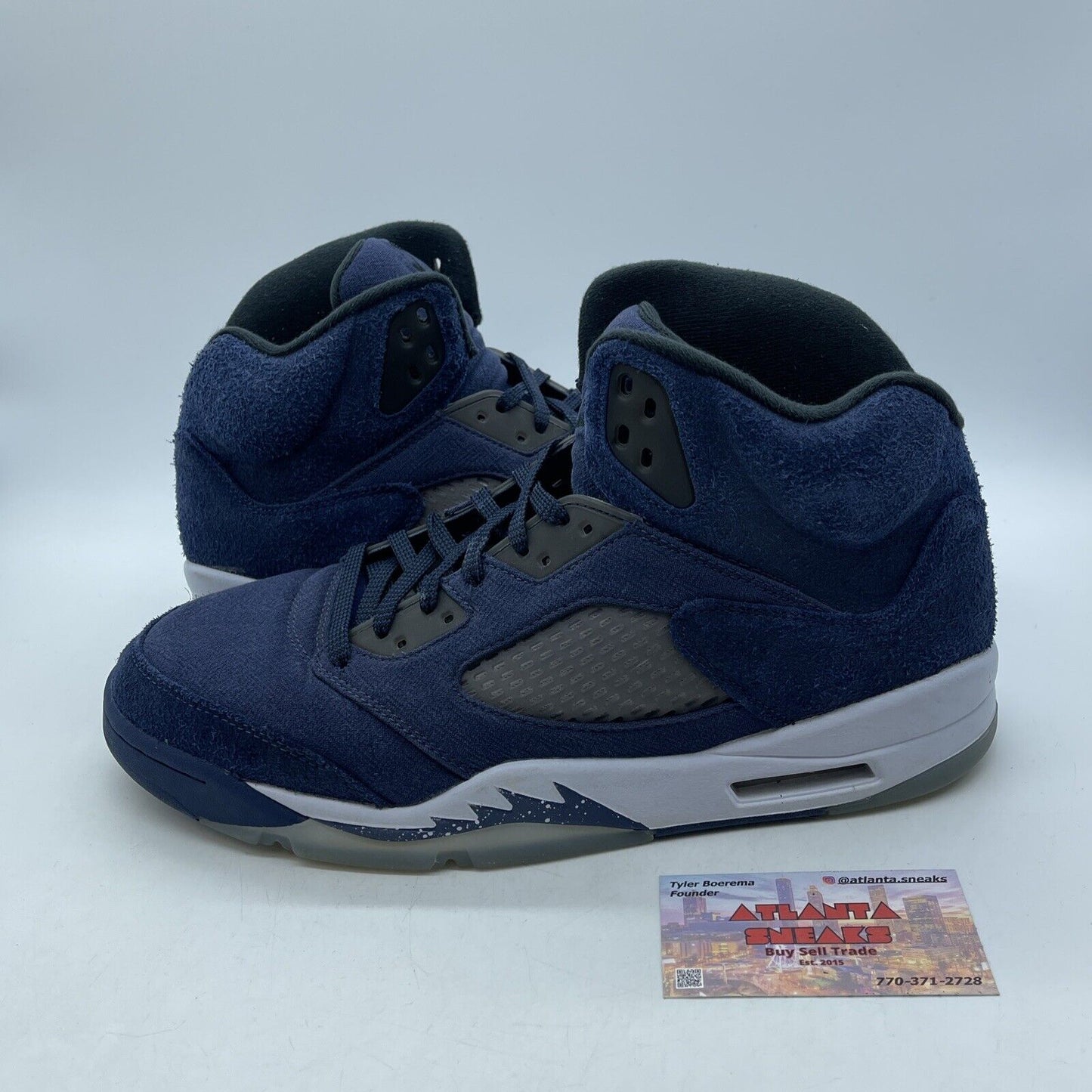 Size 11.5 - Air Jordan 5 Retro SE Midnight Navy Grey Suede Leather (FD6812-400)