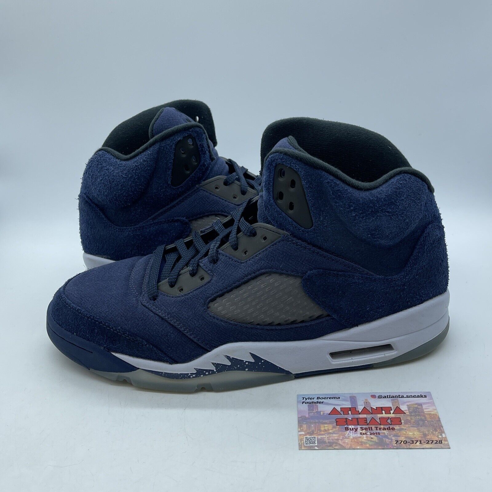 Size 11.5 - Air Jordan 5 Retro SE Midnight Navy Grey Suede Leather (FD6812-400)