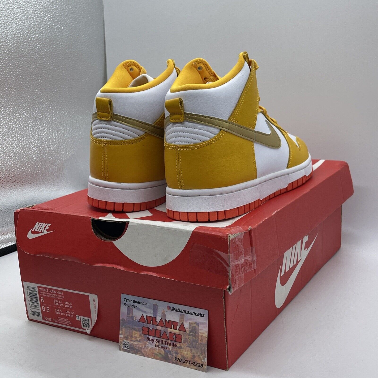 Size 8W - Nike Dunk High University Gold Orange Yellow Red Leather (DQ4691-700)