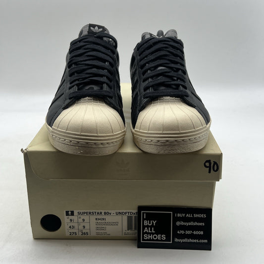 Size 9.5 - adidas Undefeated x A Bathing Ape x Superstars 80v Black (B34291)