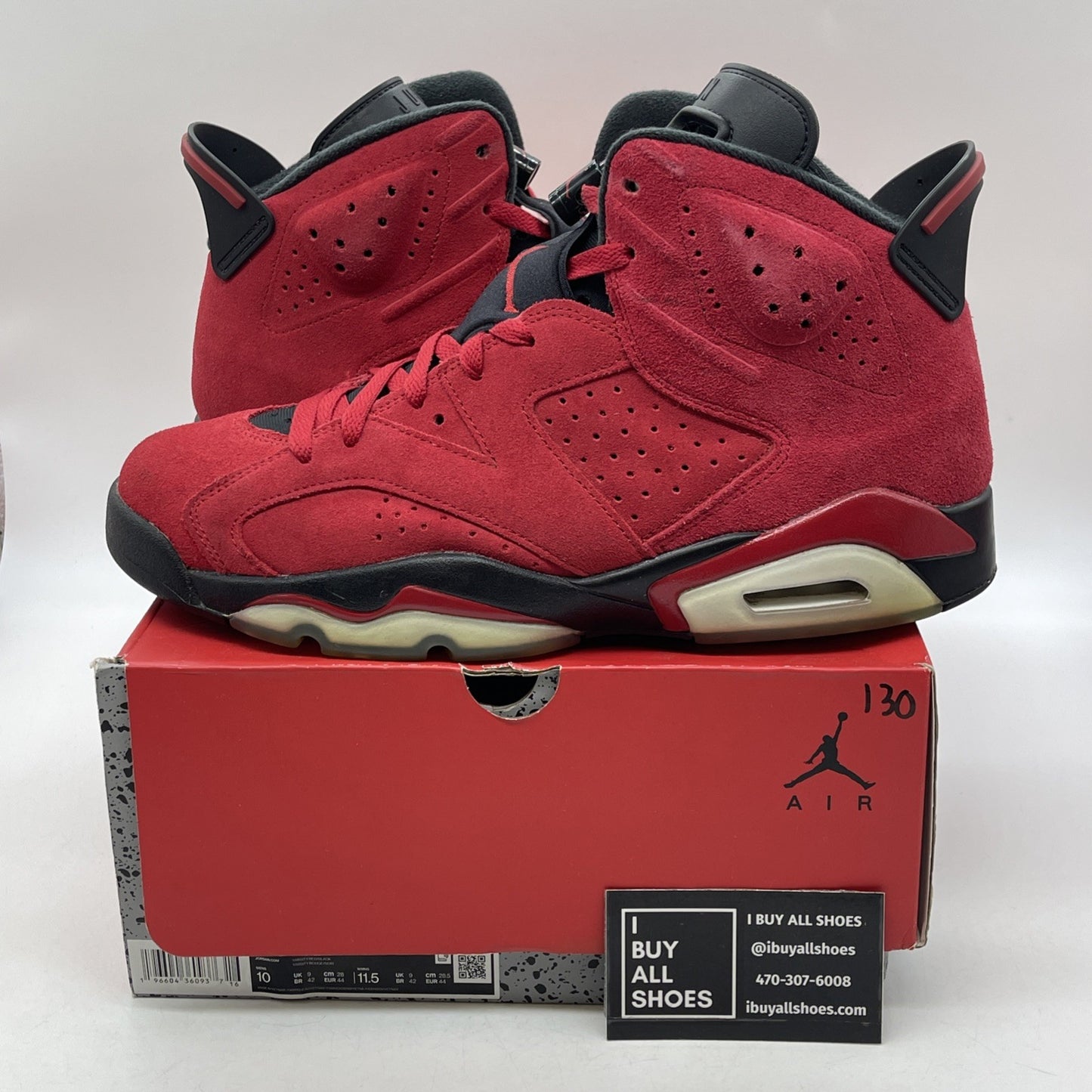Size 10 - Air Jordan 6 Retro Toro Bravo Red Black Suede (CT8529-600)