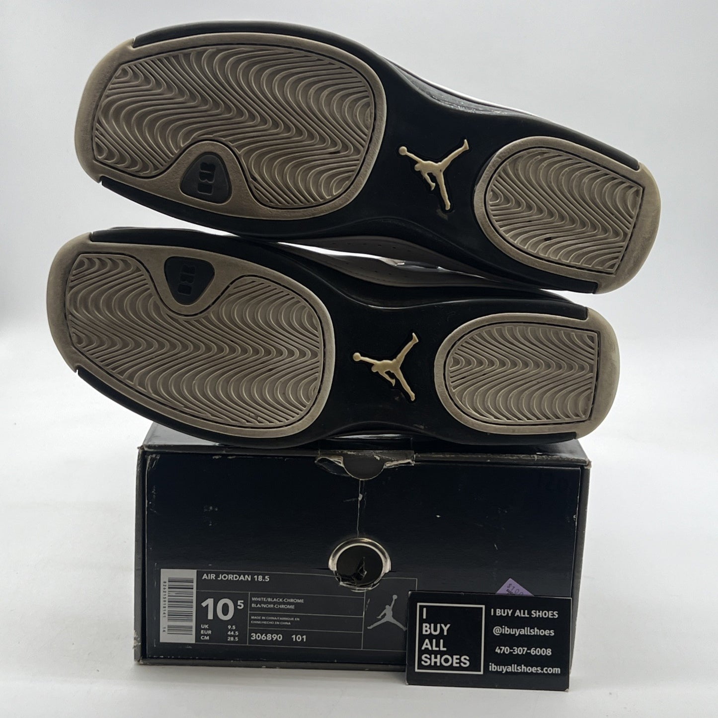 Size 10.5 - Air Jordan 18.5 OG White Black Chrome (306890-101)