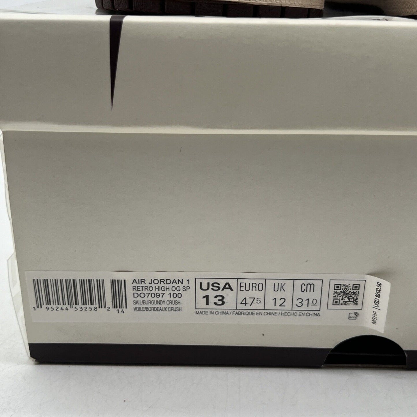 Size 13 - Jordan 1 OG x A Ma Maniere High Airness Maroon (DO7097-100)