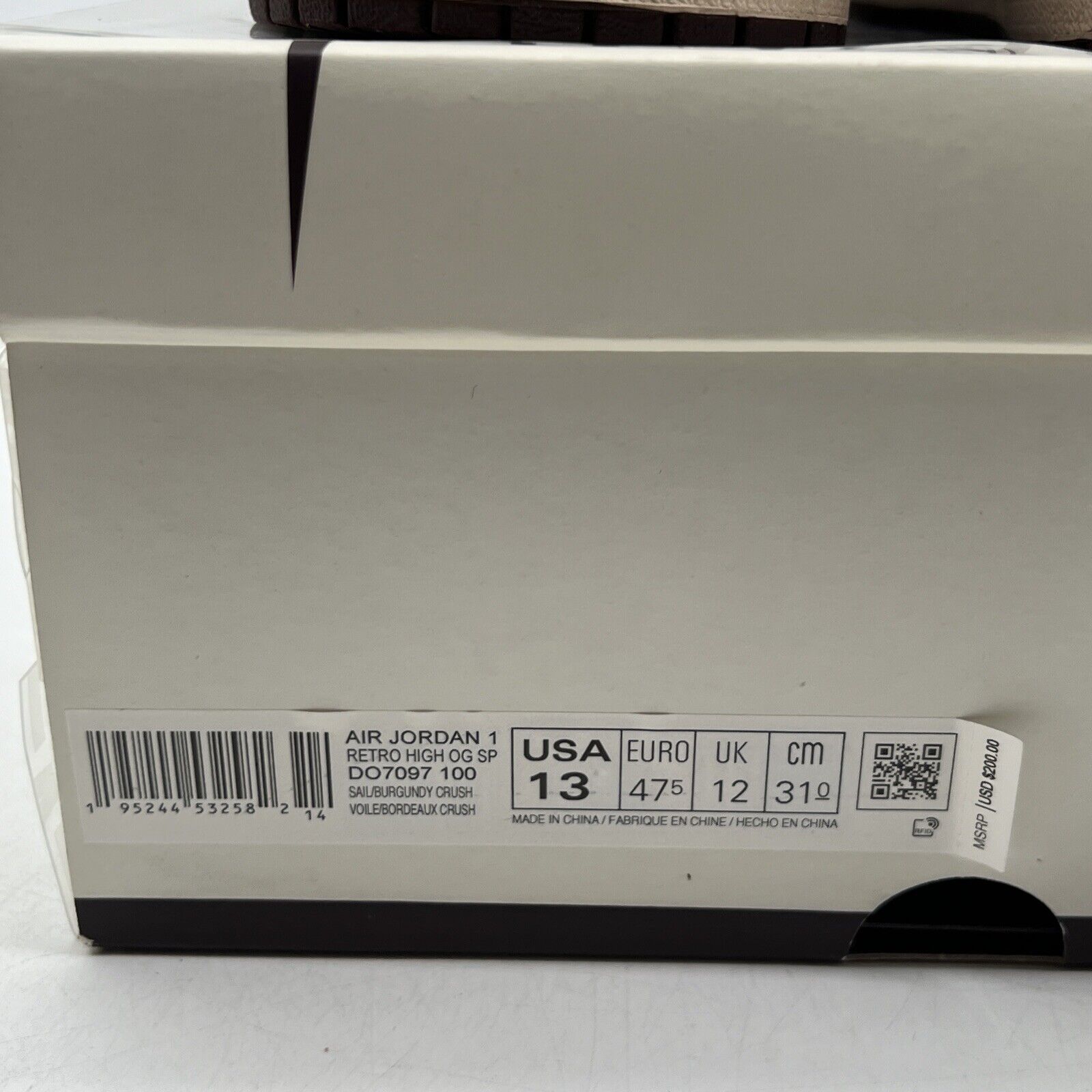 Size 13 - Jordan 1 OG x A Ma Maniere High Airness Maroon (DO7097-100)