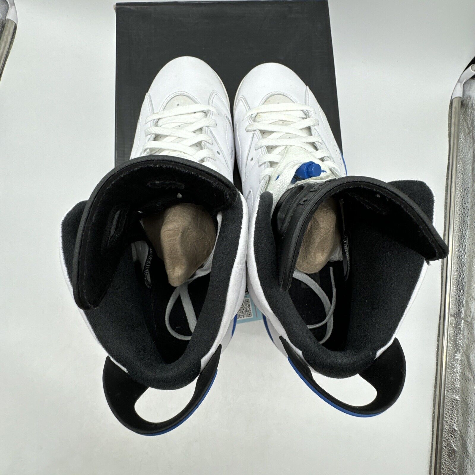Size 12 - Jordan 6 Retro Sport Blue 2014 White Leather Icy Skills OG All Royal L