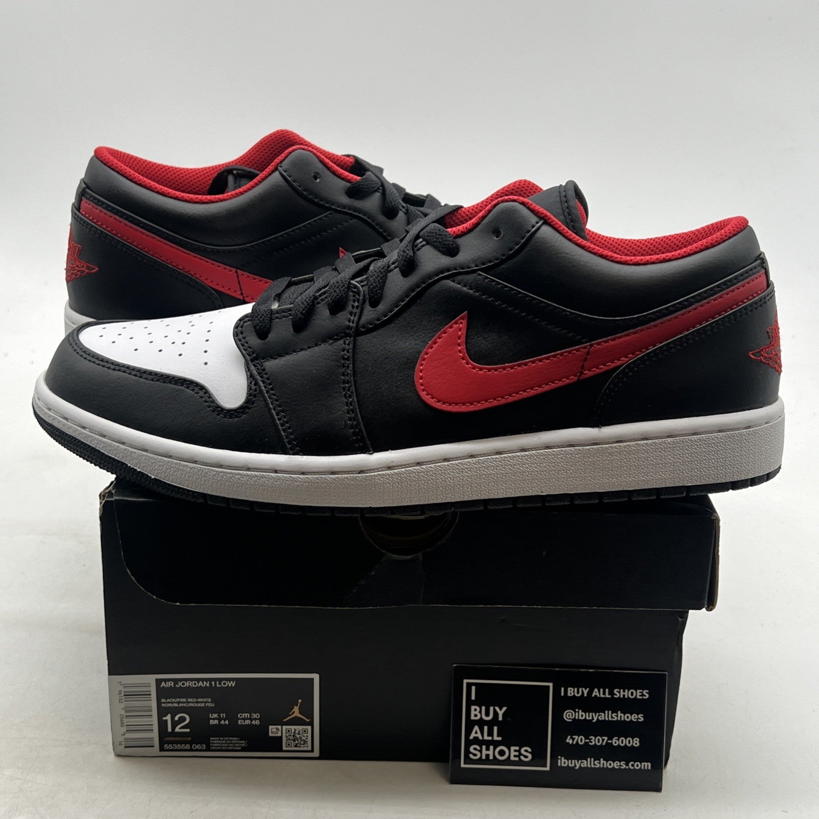 Size 12 - Air Jordan 1 Low White Toe 2022 (553558-063)