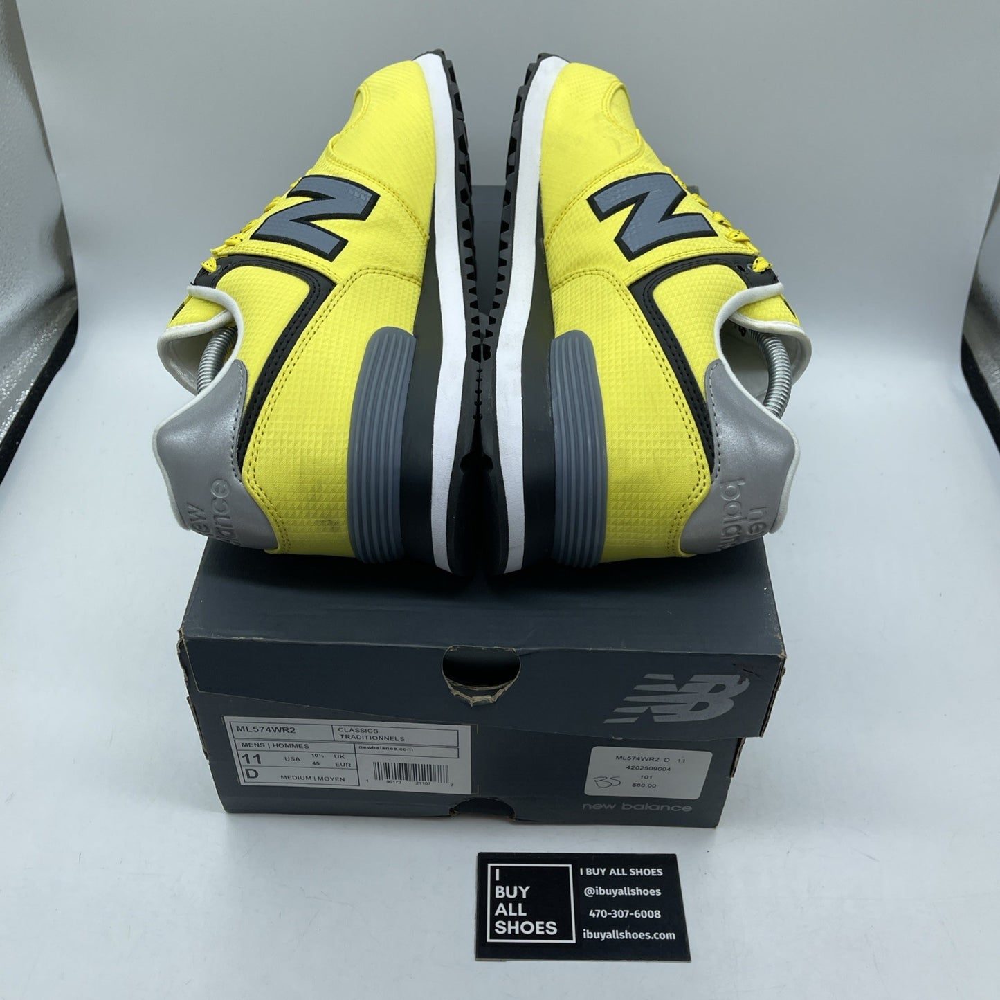 Size 11 - New Balance 574 Citra Yellow Grey Suede Leather (ML574WR2)