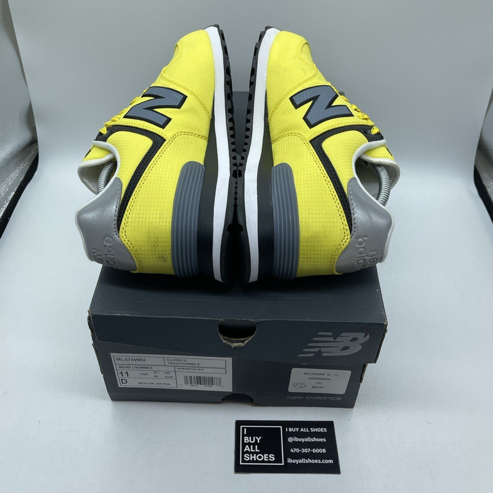 Size 11 - New Balance 574 Citra Yellow Grey Suede Leather (ML574WR2)