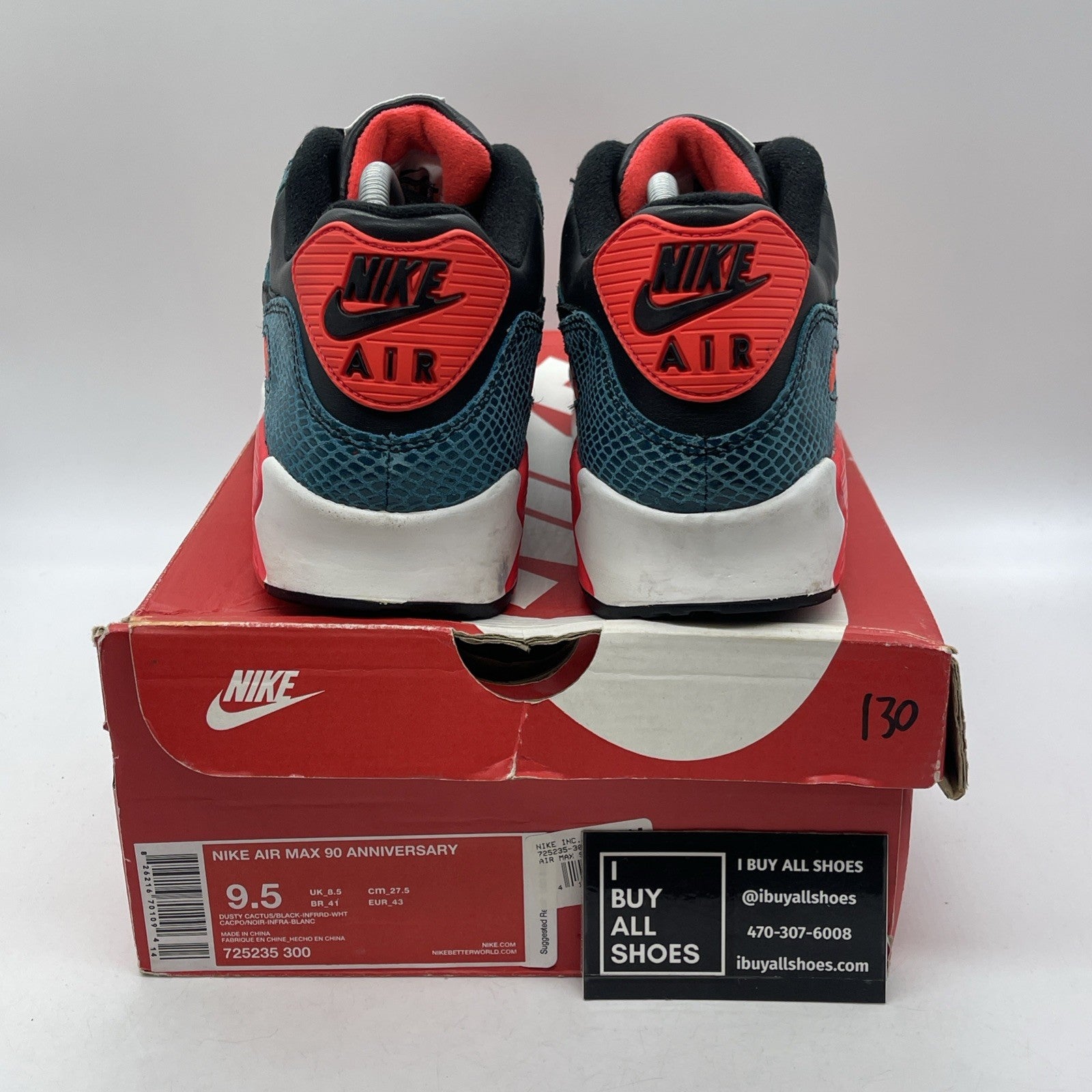 Size 9.5 - Nike Air Max 90 Anniversary Infrared Snake Leather (725235-300)