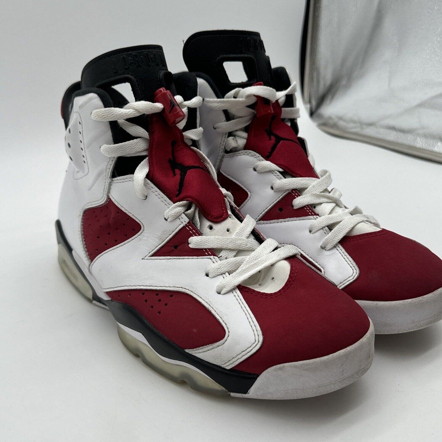 Size 9.5 - Jordan 6 Retro OG Mid Carmine White Red Suede Leather Black Icy Soles