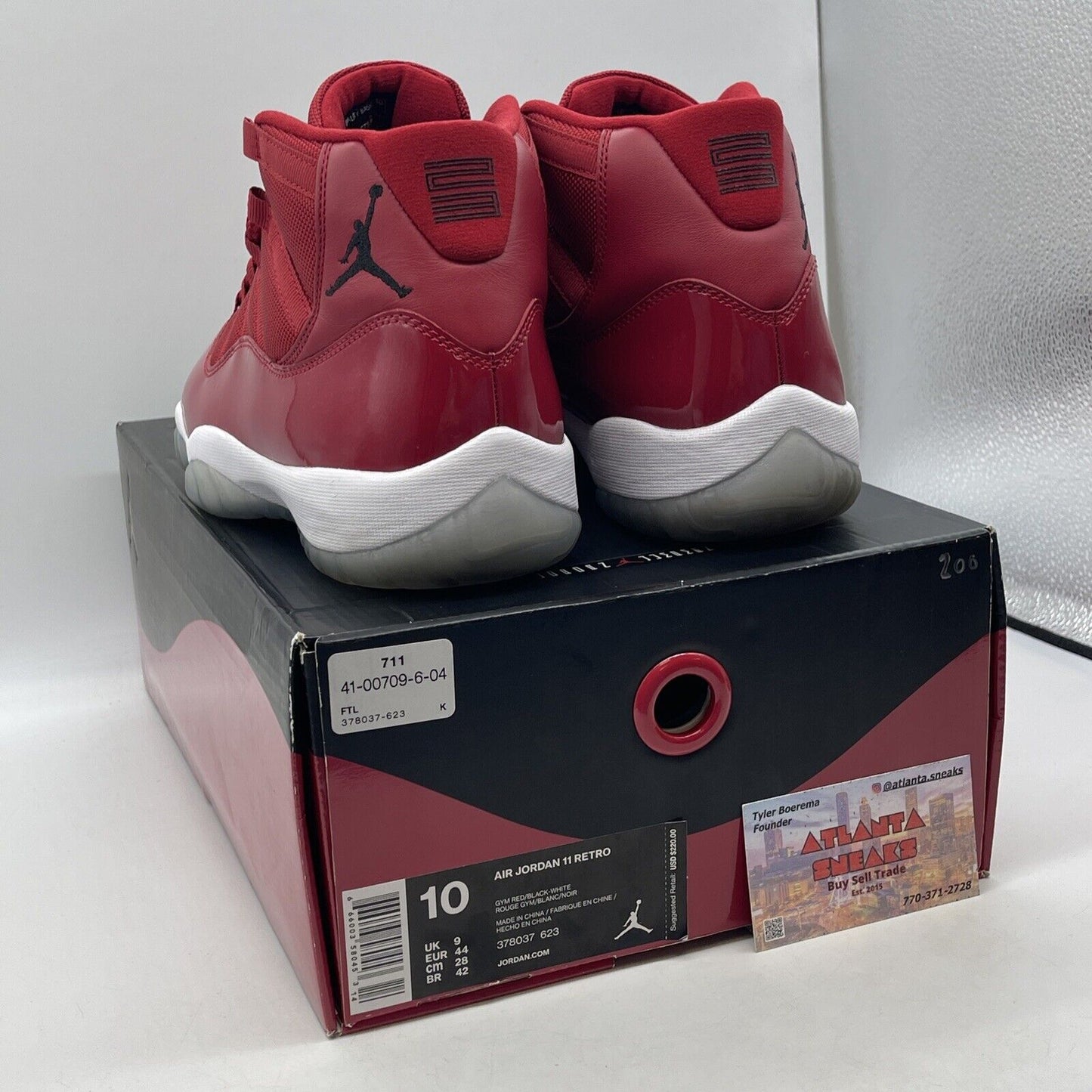 Size 10 - Jordan 11 Retro High Win Like '96 Red Suede Leather (378037-623)