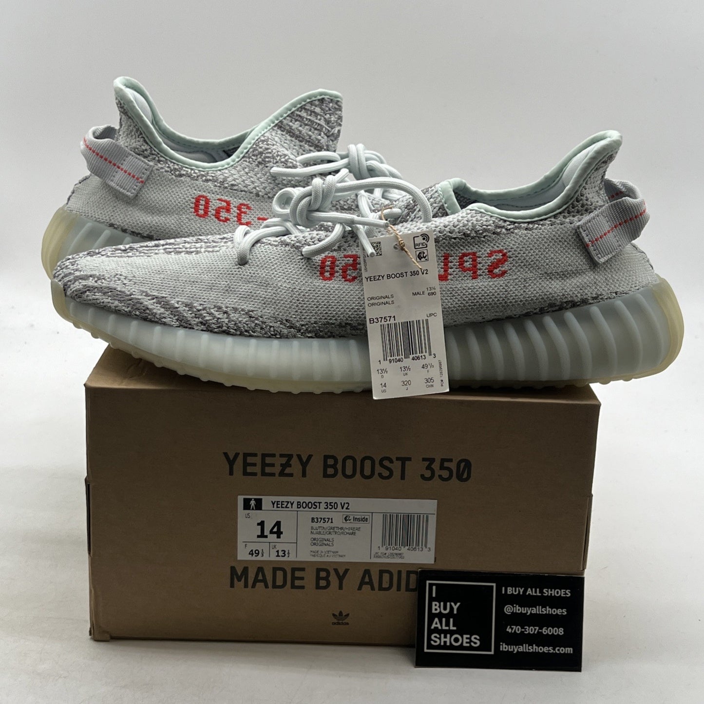 Size 14 - adidas Yeezy Boost 350 V2 Low Blue Tint (B37571)