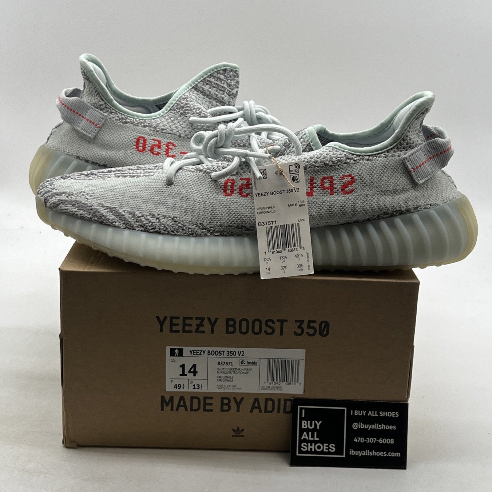 Size 14 - adidas Yeezy Boost 350 V2 Low Blue Tint (B37571)