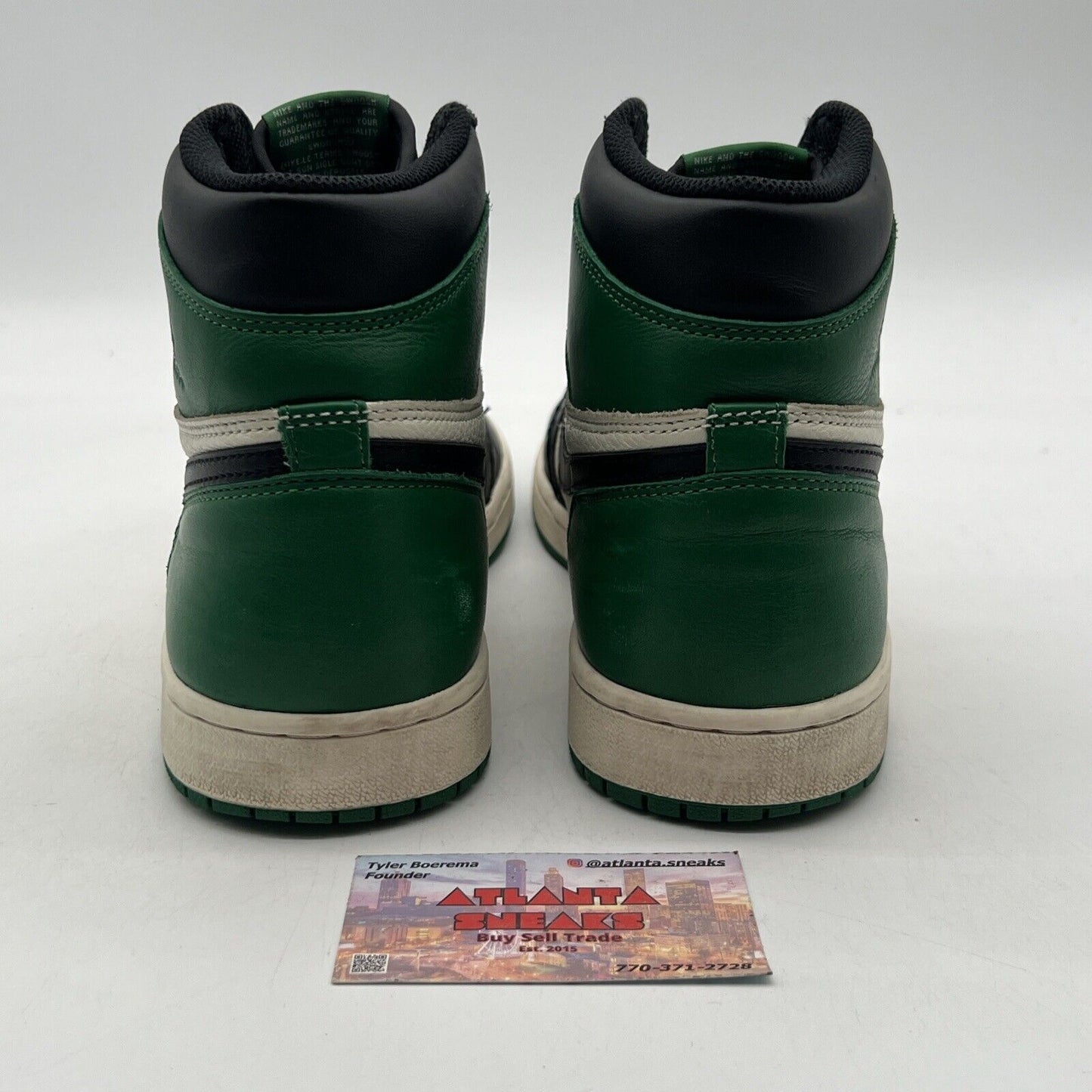 Size 11 - Jordan 1 Retro High OG Pine Green 2018 Black White Leather 555088-302