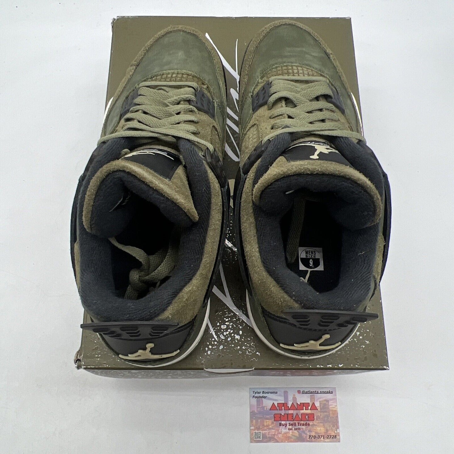 Size 9 - Jordan 4 SE Retro Low Craft - Olive Black White Suede (FB9927-200)