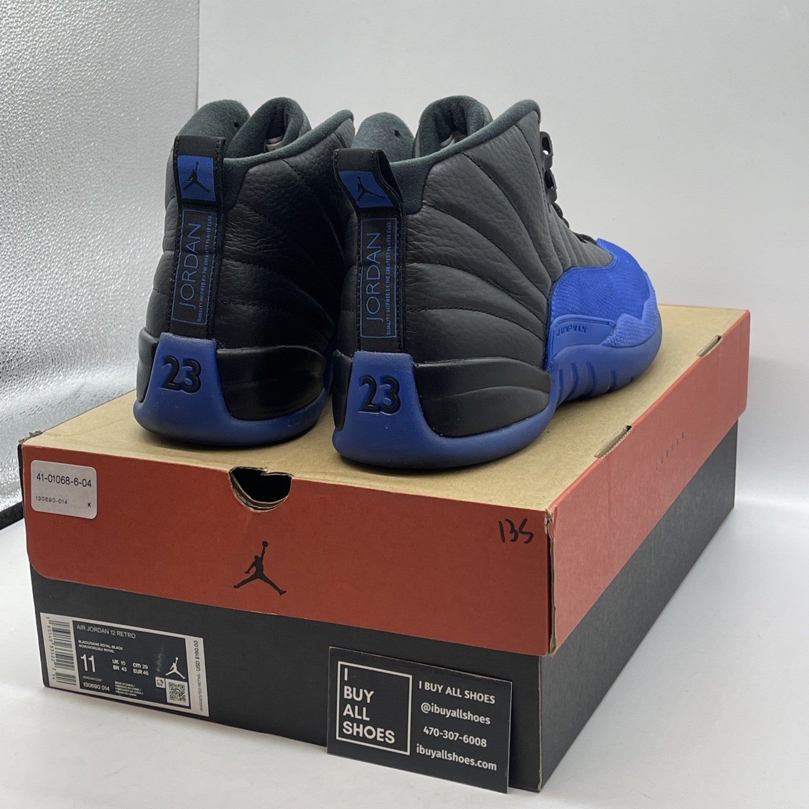 Size 11 - Air Jordan 12 Retro 2009 Nubuck Blue Black Suede Leather (130690-014)