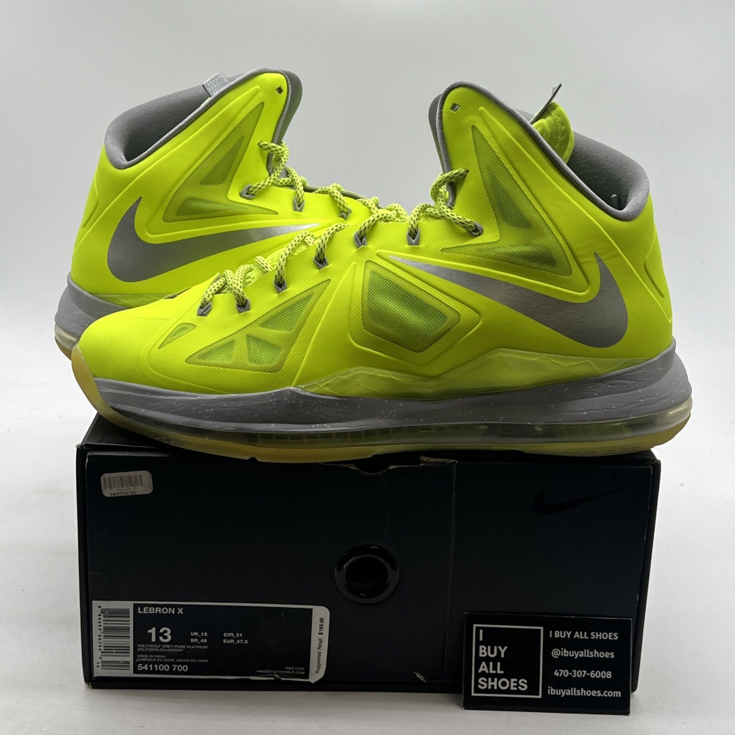 Size 13 - Nike LeBron 10 Volt - (541100-700)