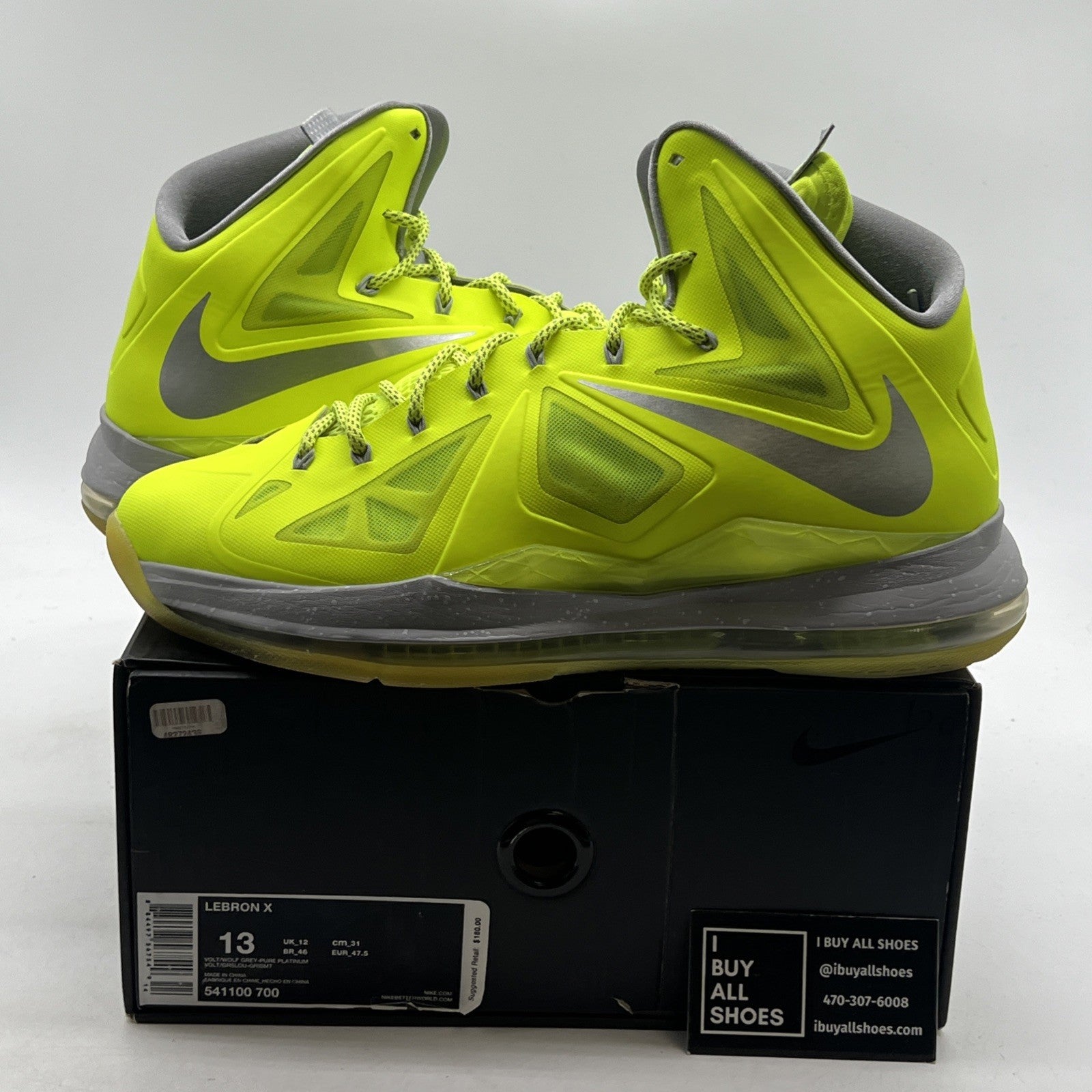 Size 13 - Nike LeBron 10 Volt - (541100-700)
