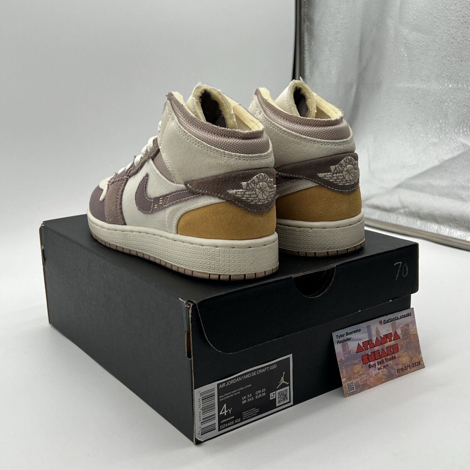 [DZ4466-102] Grade School Air Jordan RETRO 1 MID SE CRAFT 'TAUPE HAZE' (GS) SZ 4