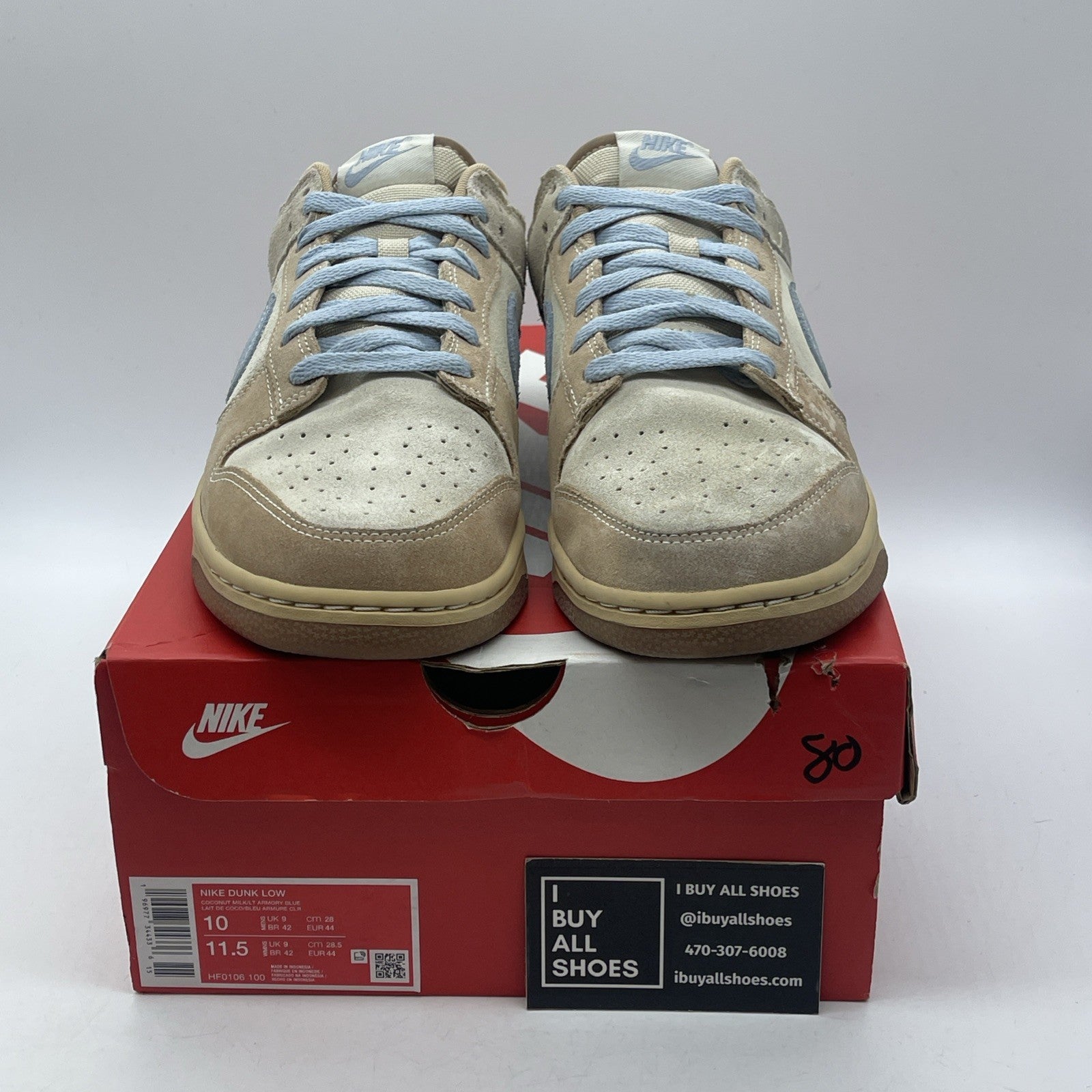Size 10 - Nike Dunk Low Sanddrift Armory Blue Brown Suede (HF0106-100)