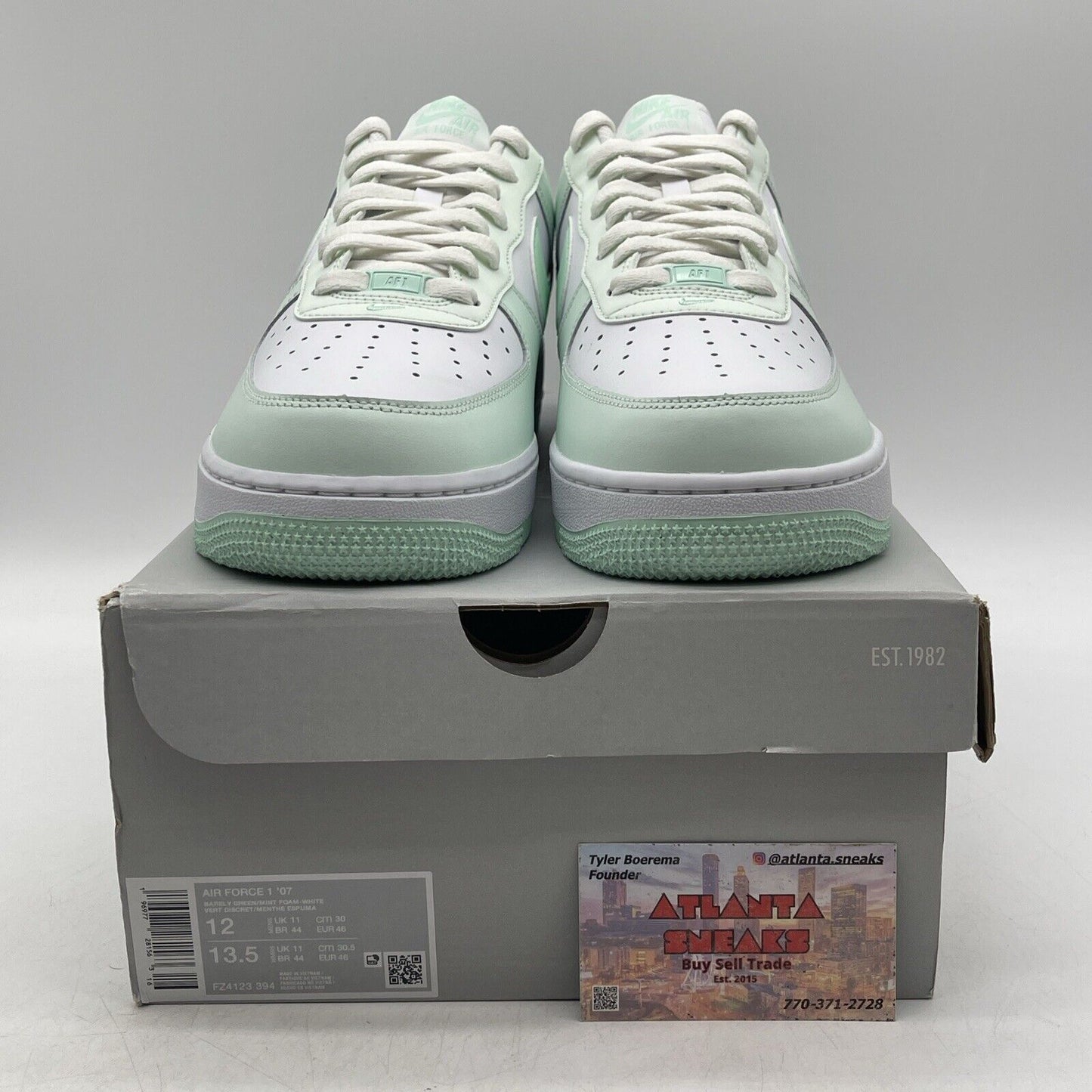 Size 12 - Nike Air Force 1 Low Mint Foam Mint Green White Leather (FZ4123-394)