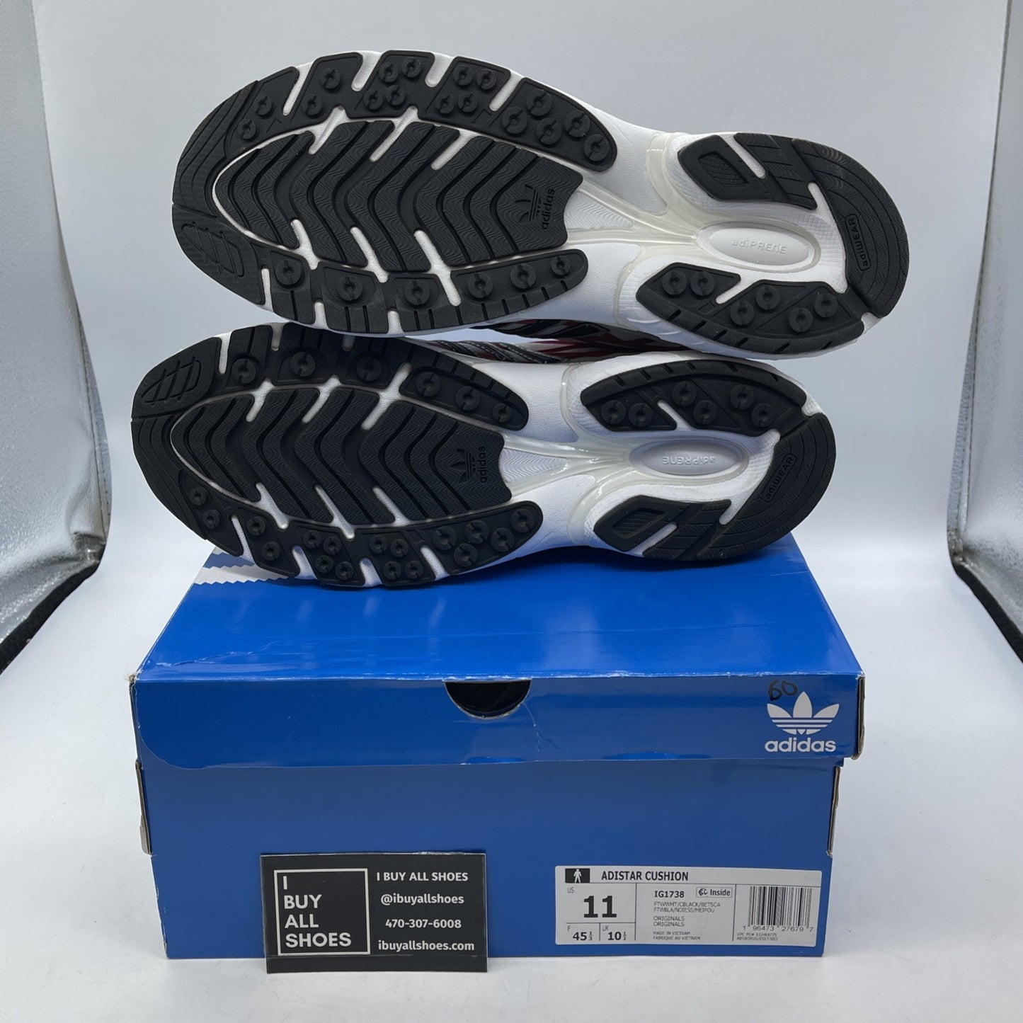 Size 11 - adidas Adistar Cushion 3 White Better Scarlet (IG1738)
