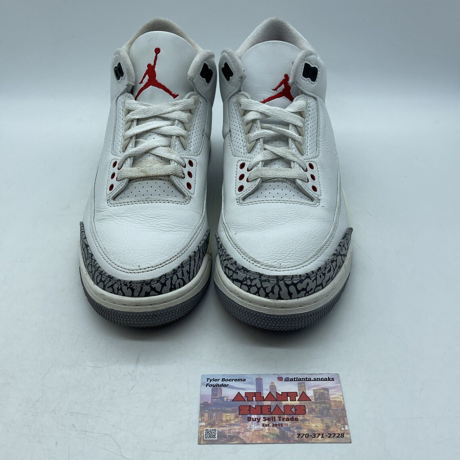 Size 8 - Jordan 3 Retro Mid White Cement Reimagined Black Red (DN3707-100)