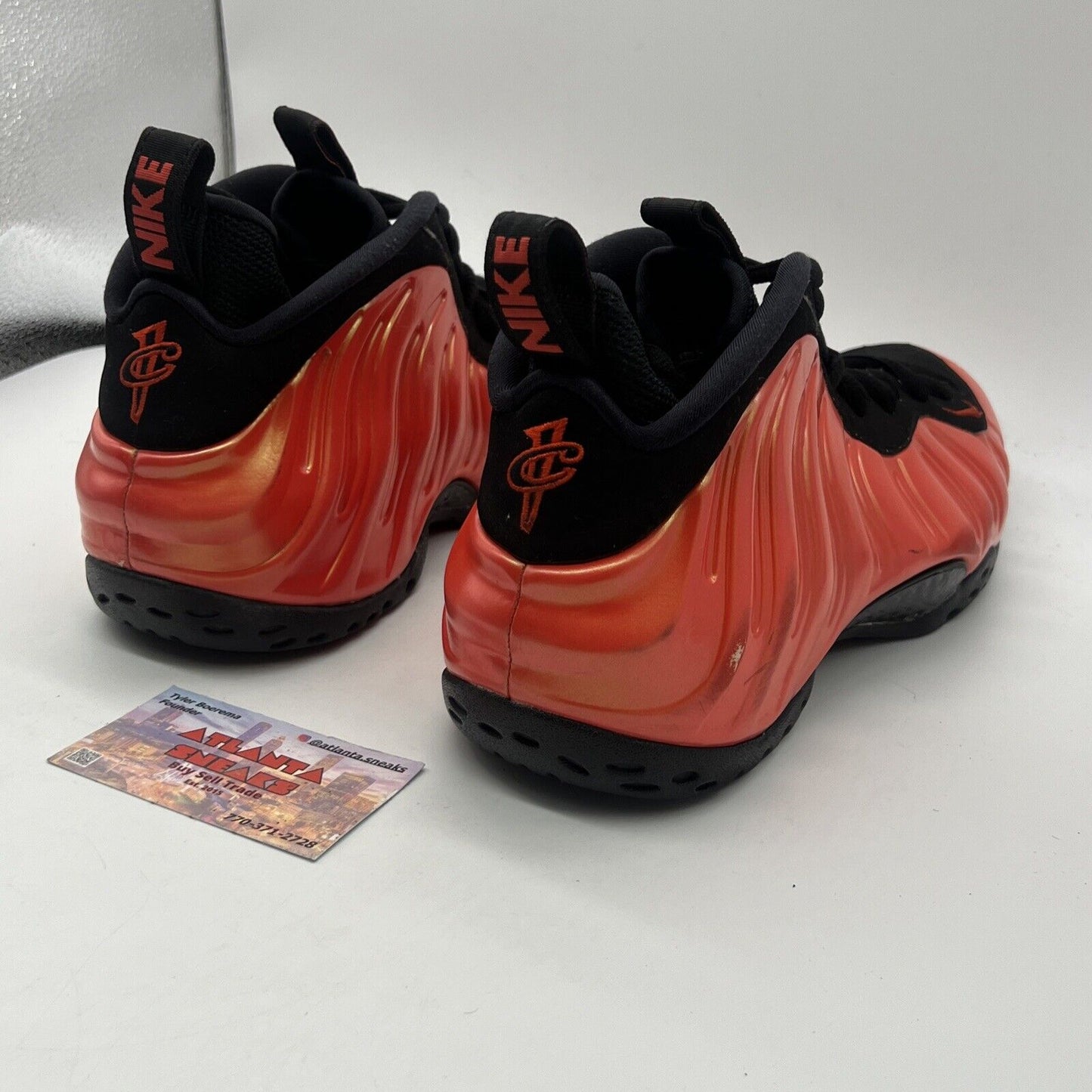 Size 10 - Nike Air Foamposite One Habanero Red Black Suede (314996-603) Used
