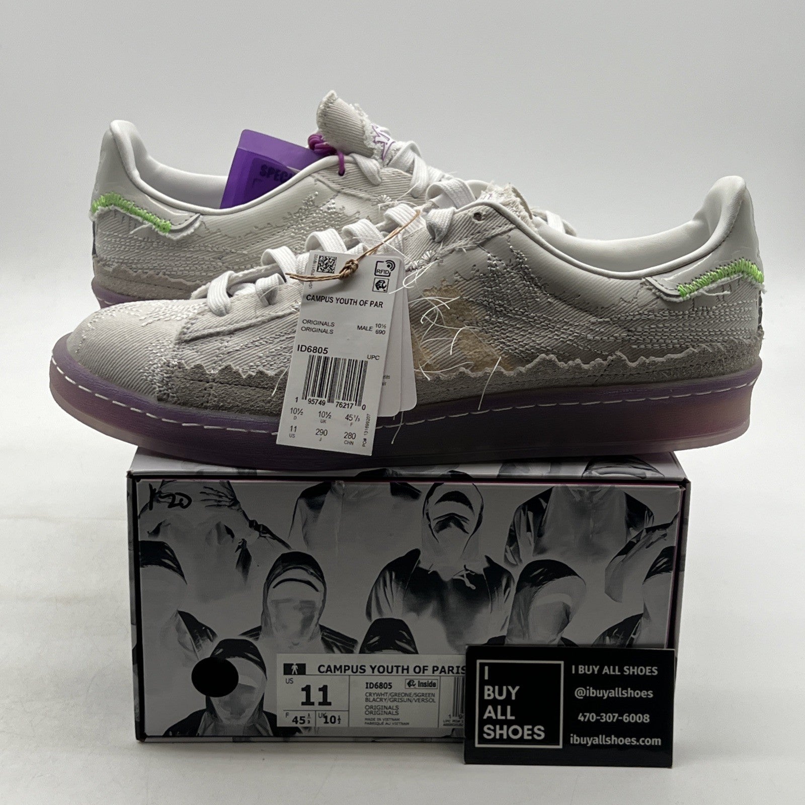 Size 11 - adidas Campus 80s x Youth of Paris Low White New (ID6805)