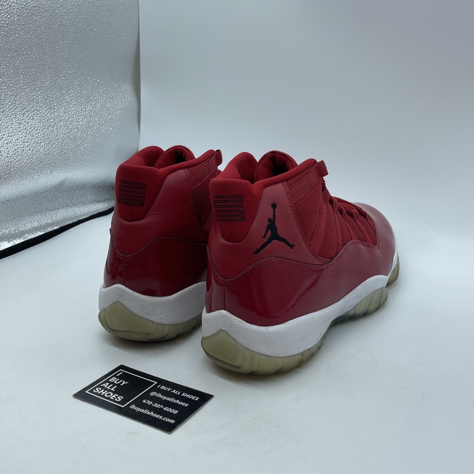 Size 9.5 - Jordan 11 Retro High Win Like '96 Red Black Suede (378037-623)