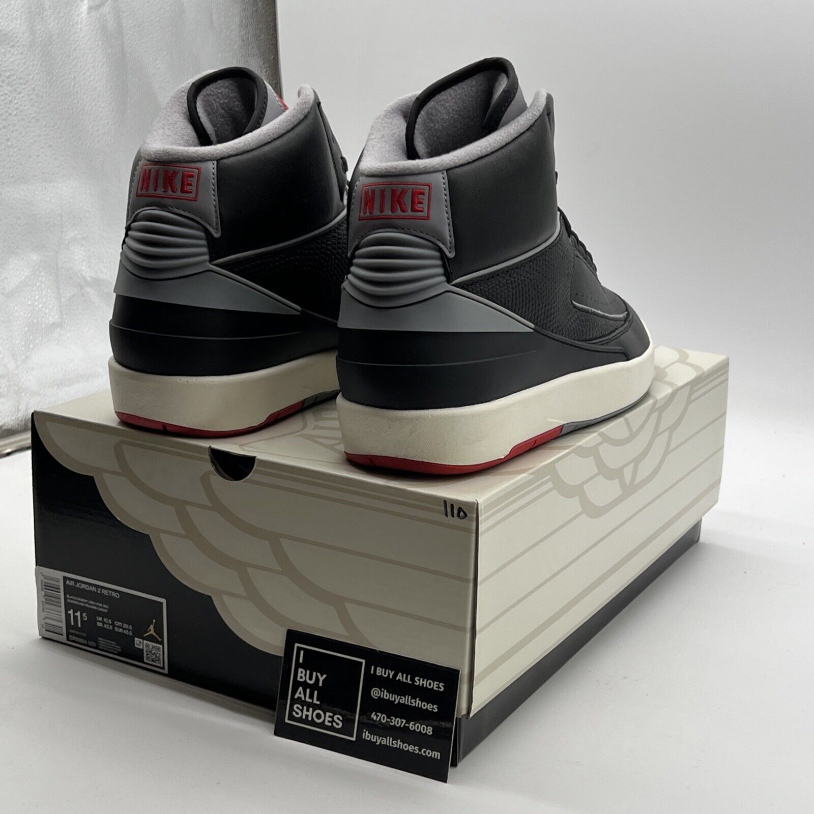 Size 11.5 - Air Jordan 2 Retro Black Cement (DR8884-001)