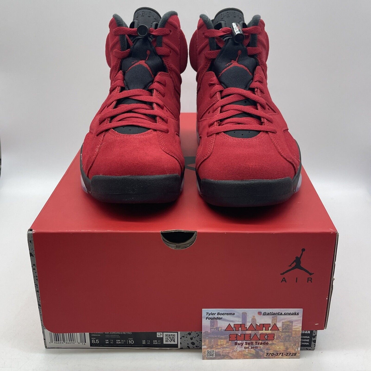 Size 8.5 - Air Jordan 6 Retro Toro Bravo Red Black White Suede (CT8529-600)