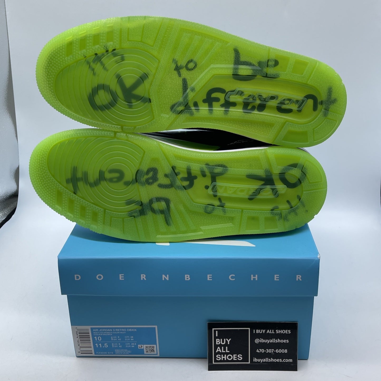 Size 10 - Jordan 3 Retro Mid Doernbecher XIX Green Black Grey (FZ3030-919)