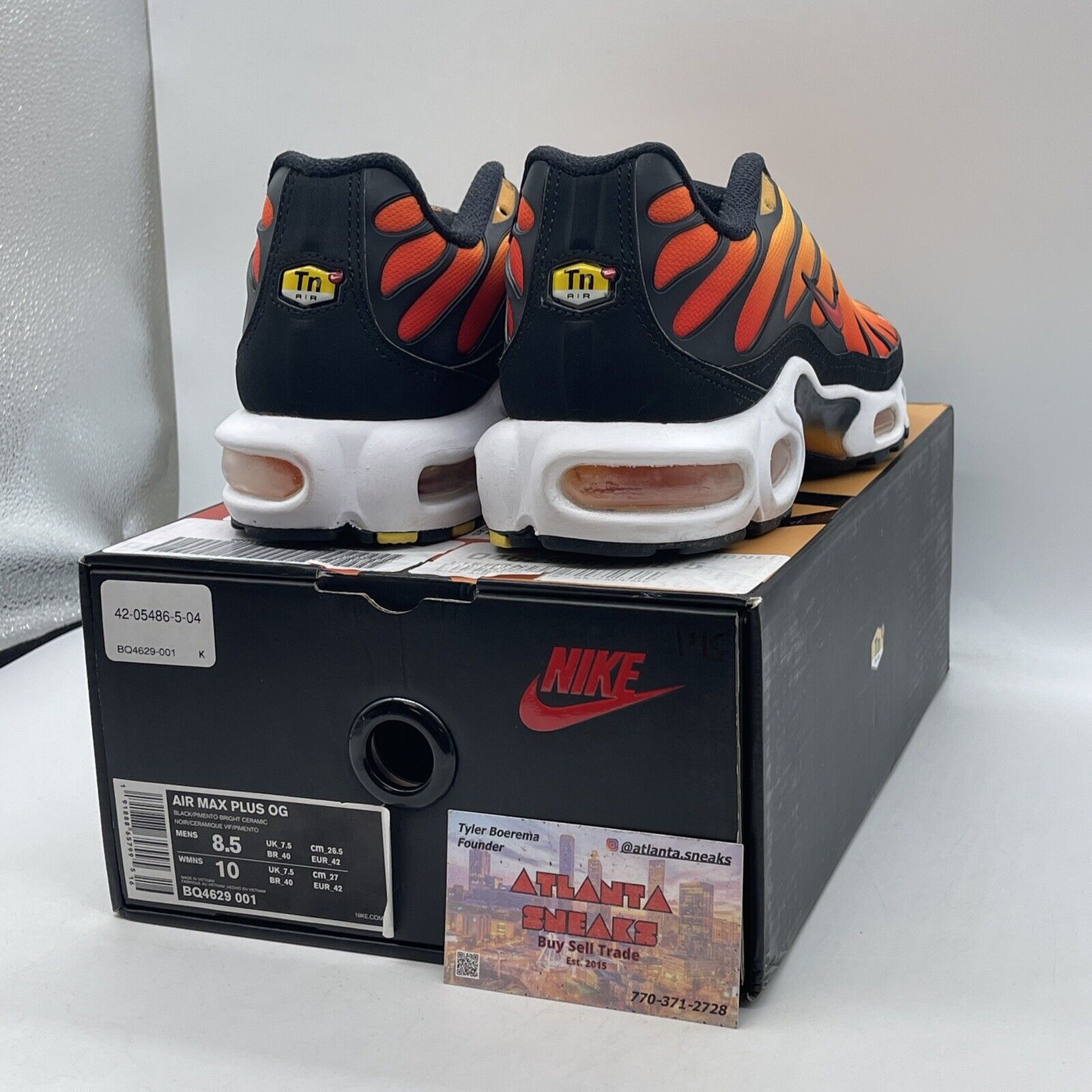 Size 8.5 - Nike Air Max Plus Sunset Orange Yellow Suede Black White (BQ4629-001)