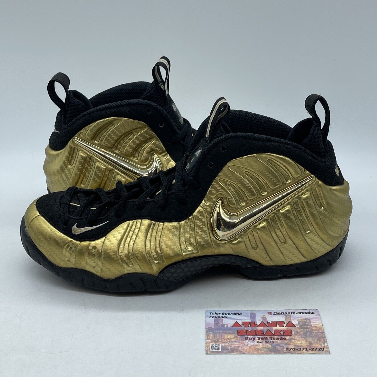 Size 8.5 - Nike Air Foamposite Pro Metallic Gold Black (624041-701)