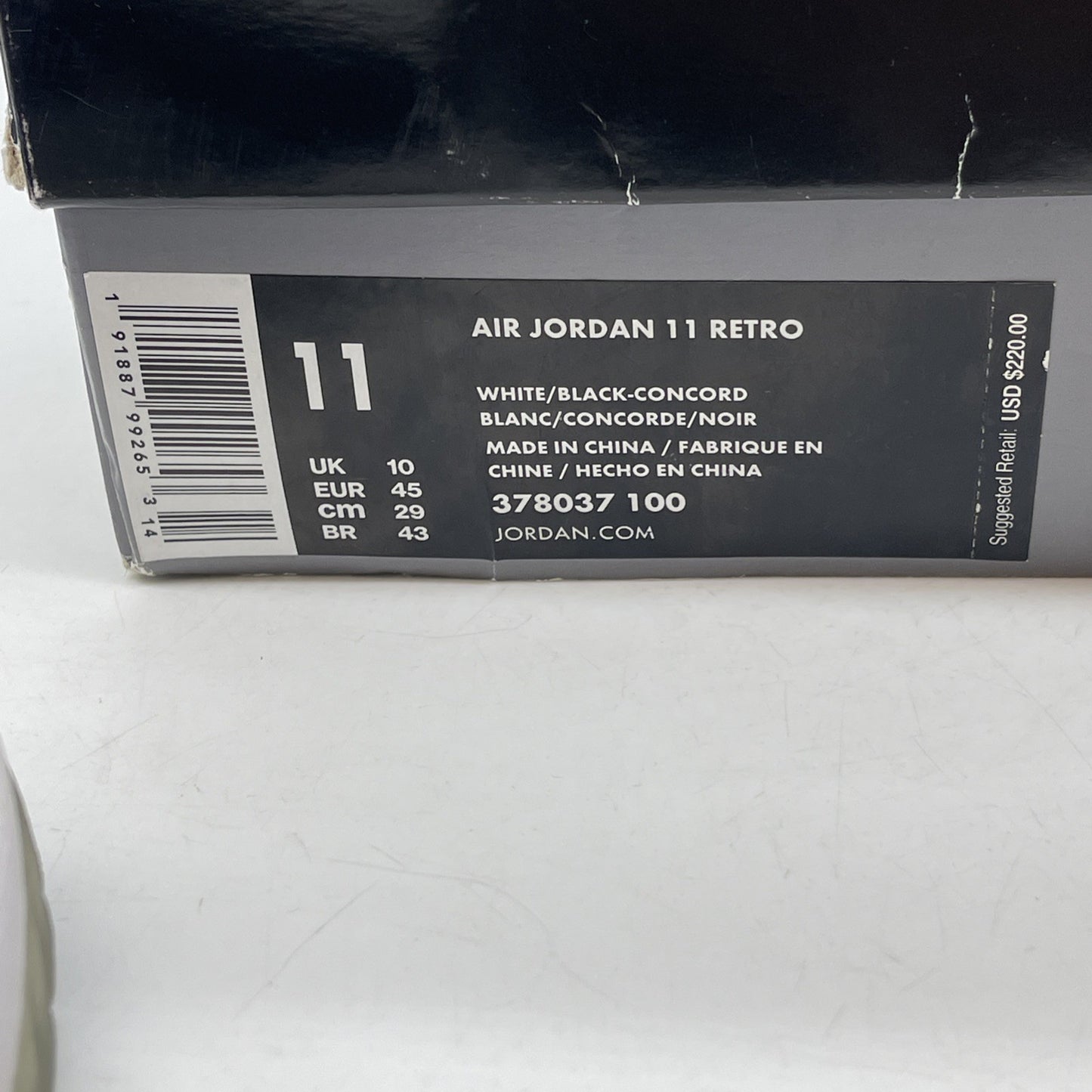 Size 11 - Jordan 11 Retro High Concord Black White Leather (378037-100)