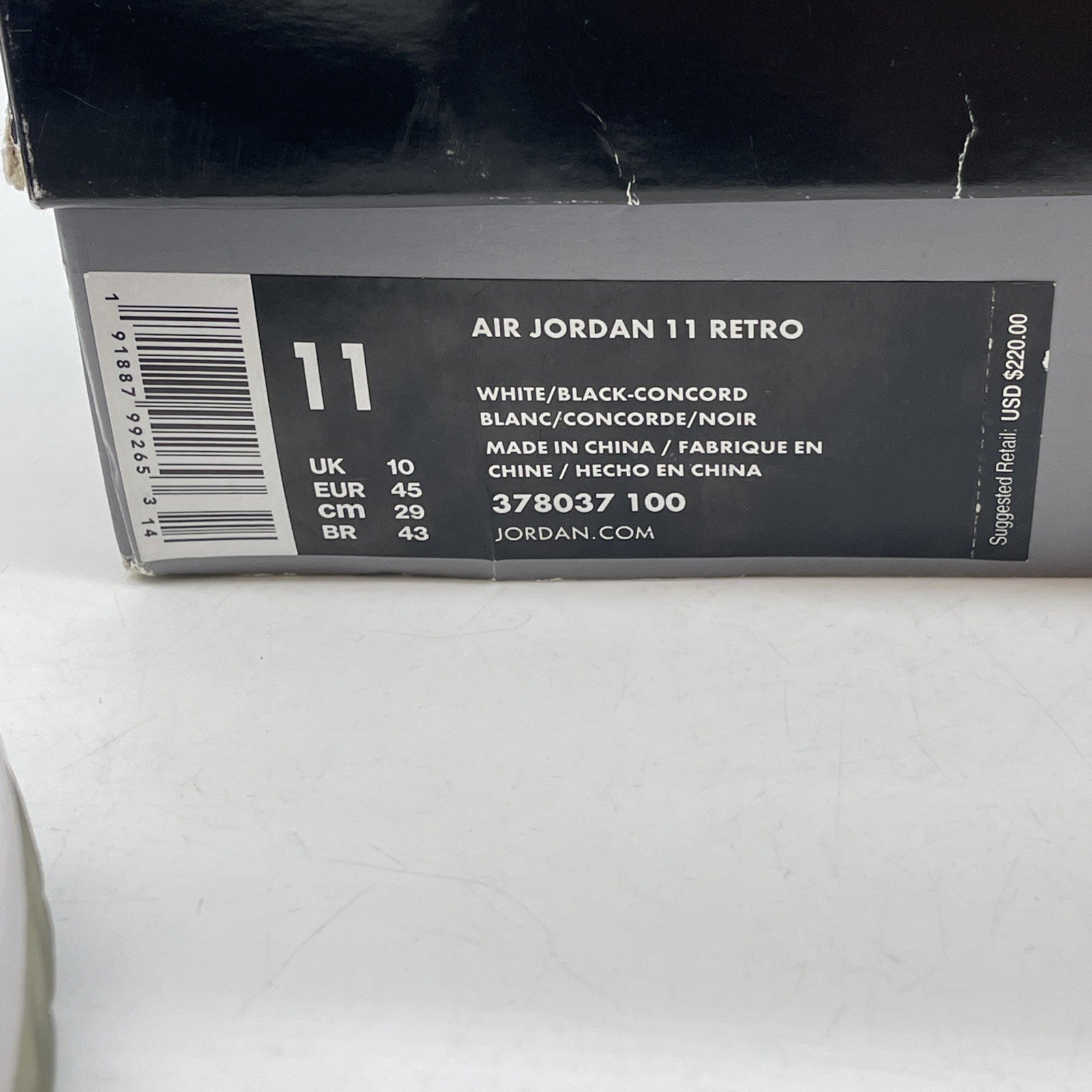 Size 11 - Jordan 11 Retro High Concord Black White Leather (378037-100)
