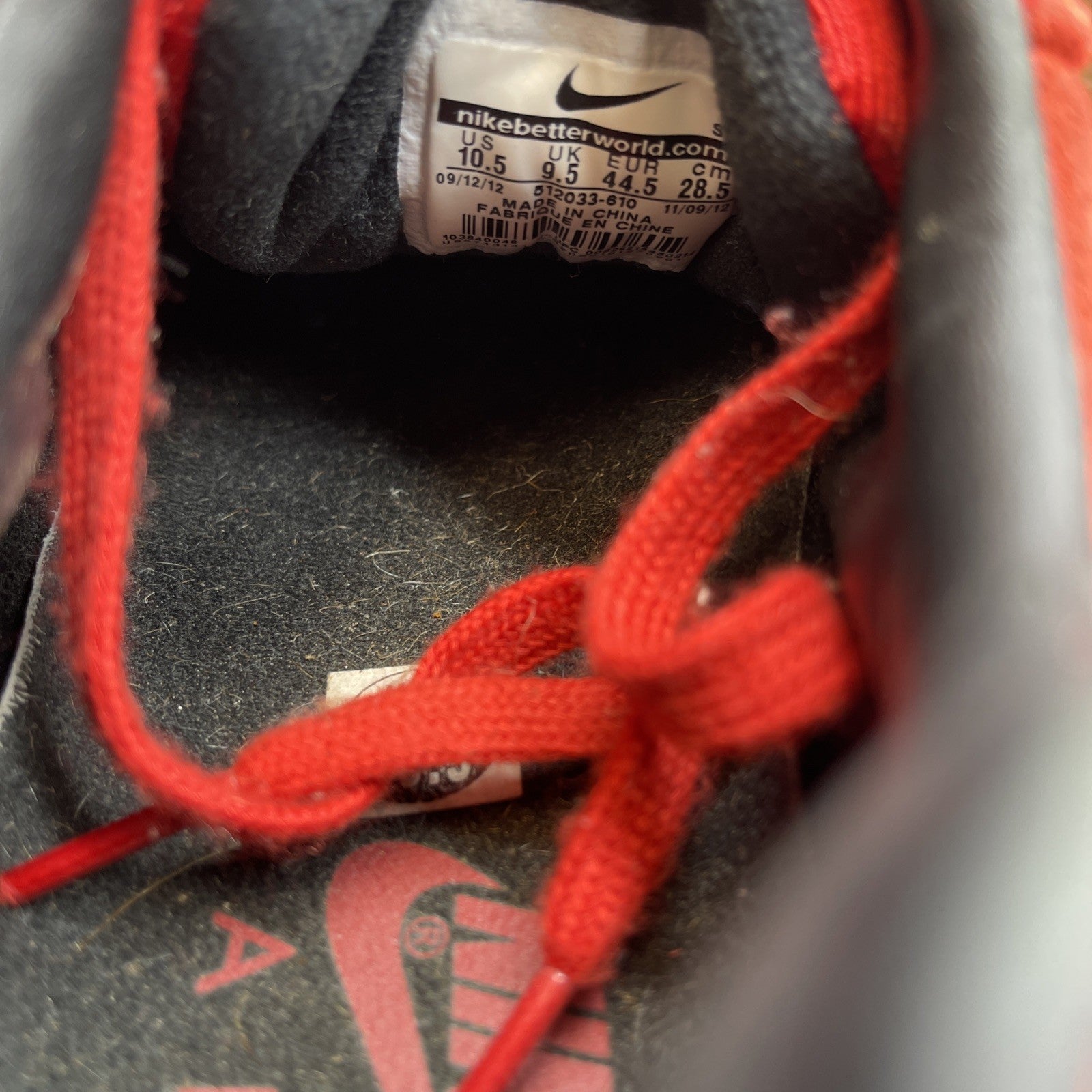 Size 10.5 - Nike Air Max 1 Prm Pimento Black Red Suede (512033-610)