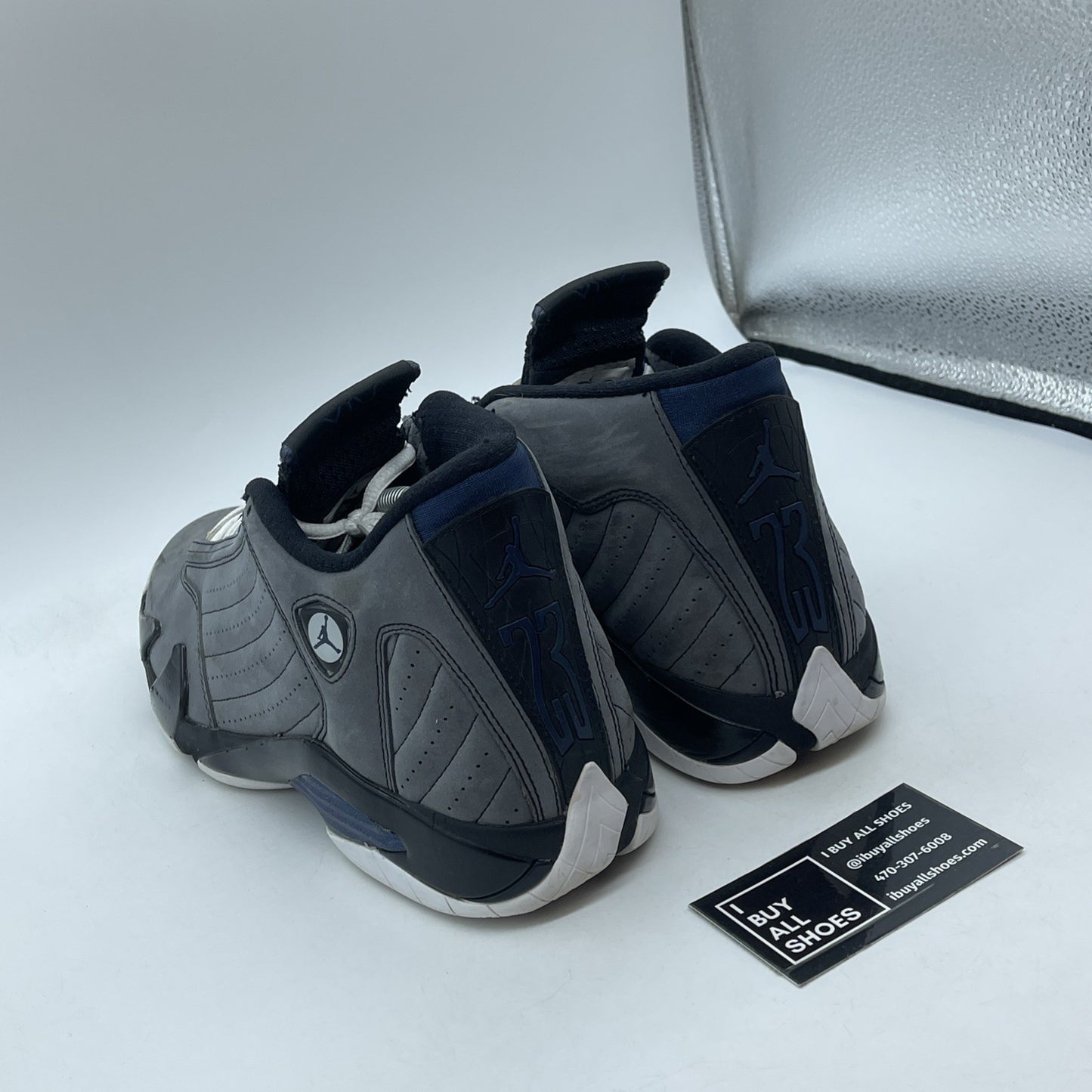 Size 9 - Air Jordan 14 Retro Graphite Navy Grey Black Suede (311832-011)